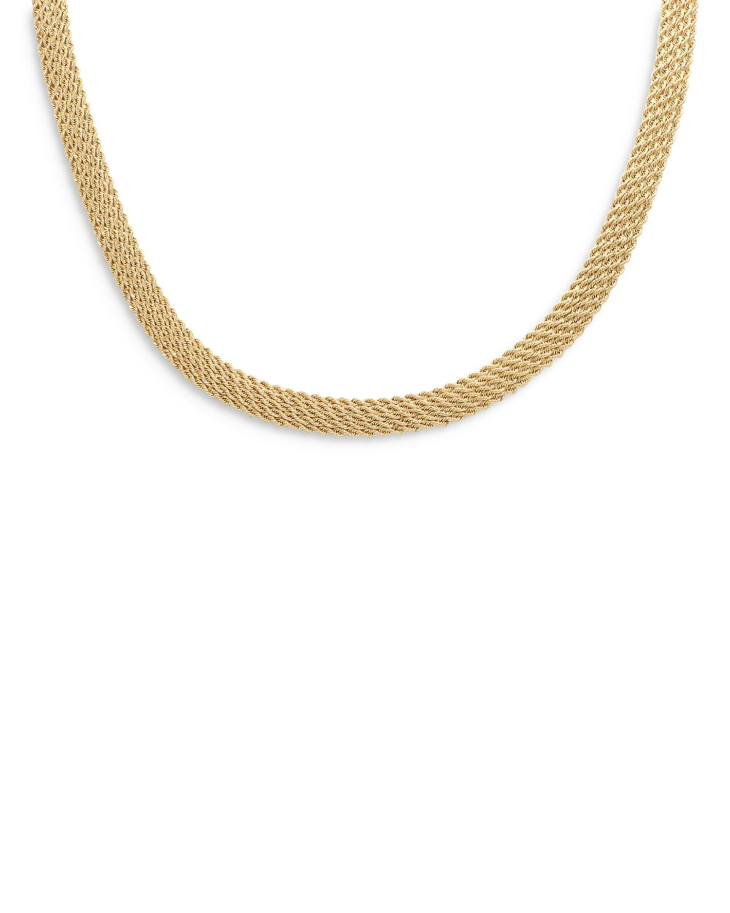 14K Yellow Gold Five Strand Rope Link Collar Necklace, 18"