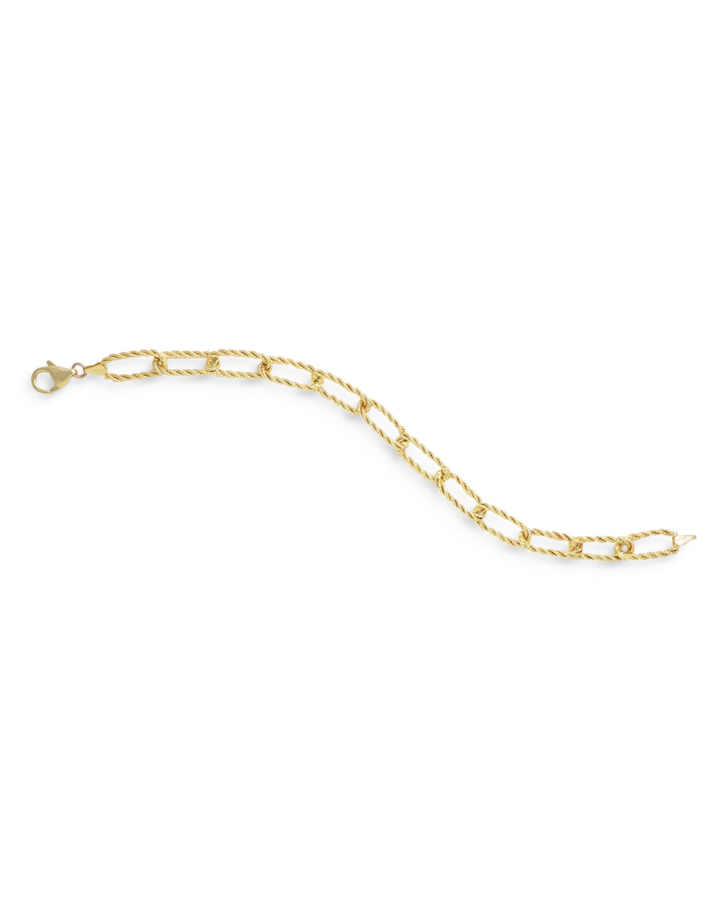 14K Yellow Gold Twist Style Paperclip Link Bracelet