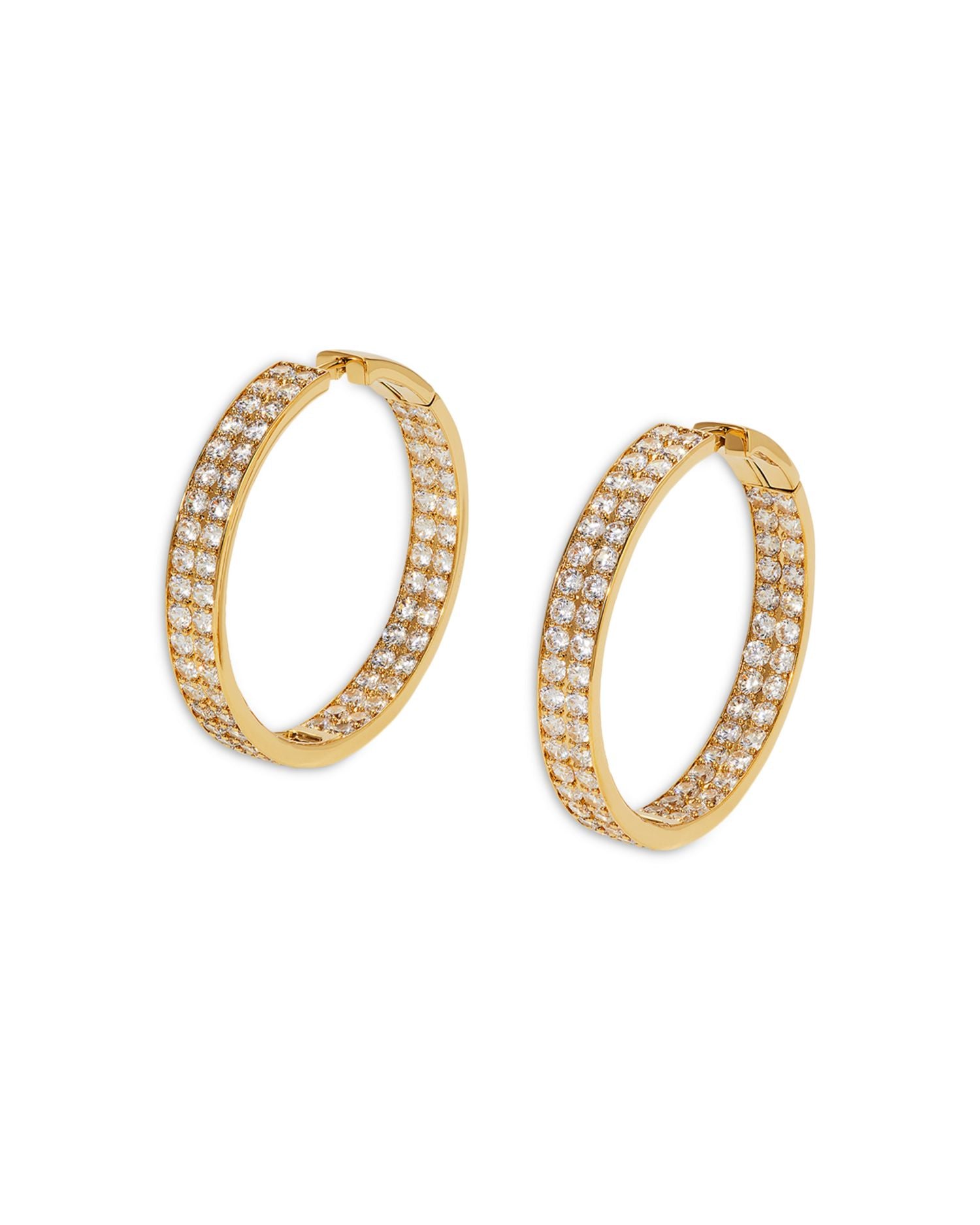 Pavé Hoop Earrings in 18K Gold Plated