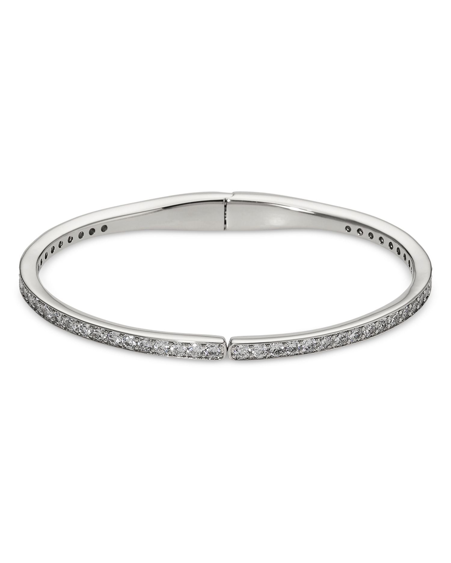 Pavé Bangle Bracelet in Rhodium Plated