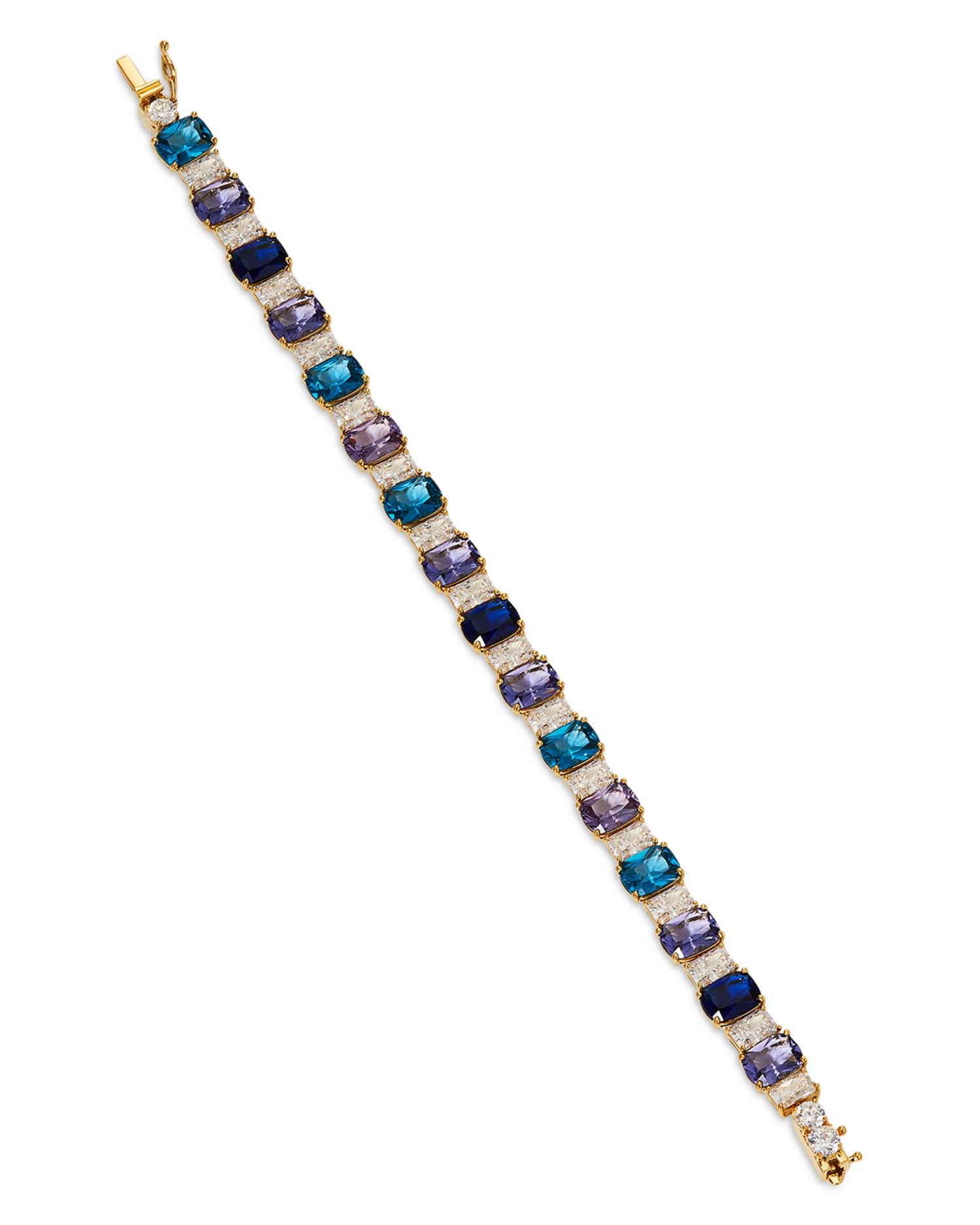 Crystal, Nano Crystal & Stone Tennis Bracelet in 18K Gold Plated