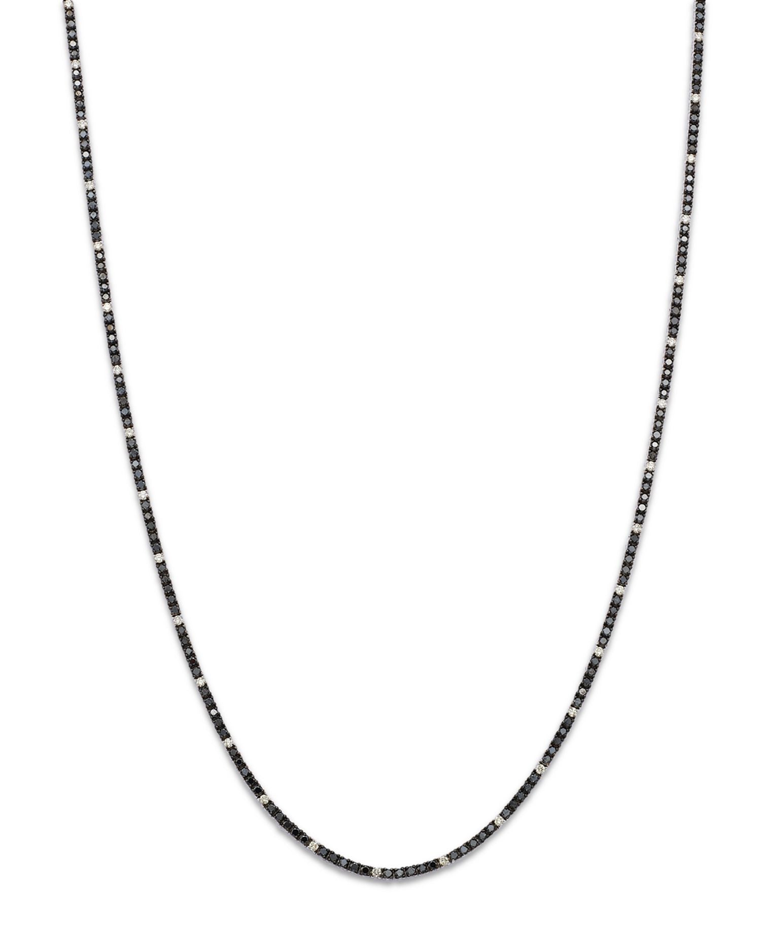 Black & White Diamond Tennis Necklace in 14K White Gold, 3.6 ct. t.w. - Exclusive