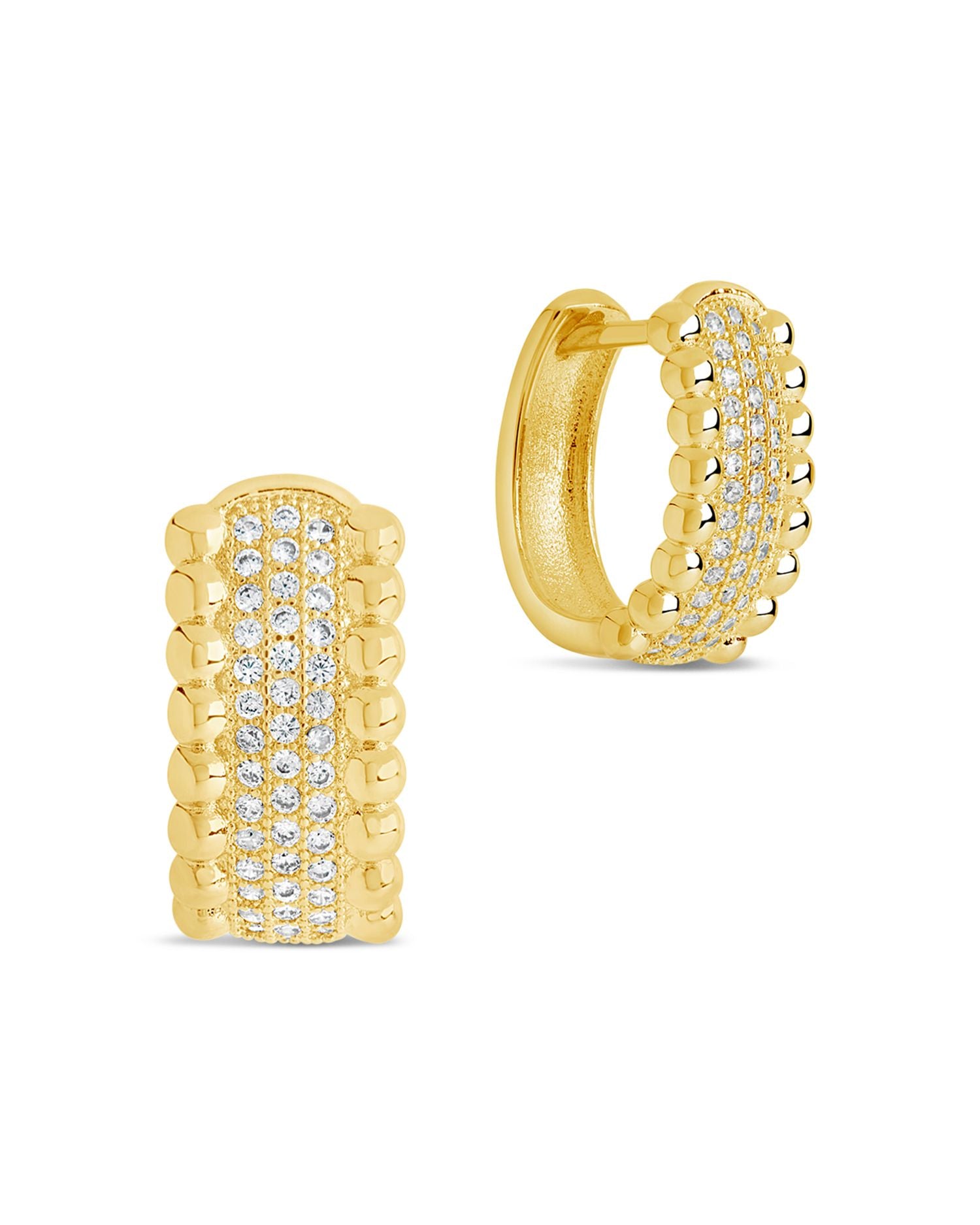 Ellerie Pavé Hoop Earrings in 14K Gold Plated