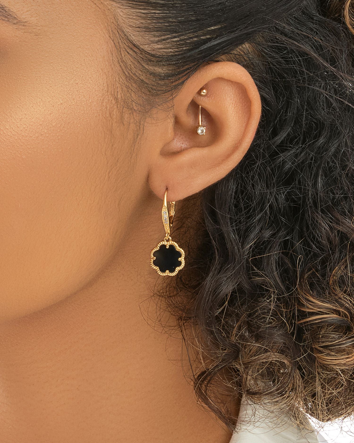 Rose Petal Short Drop Earrings