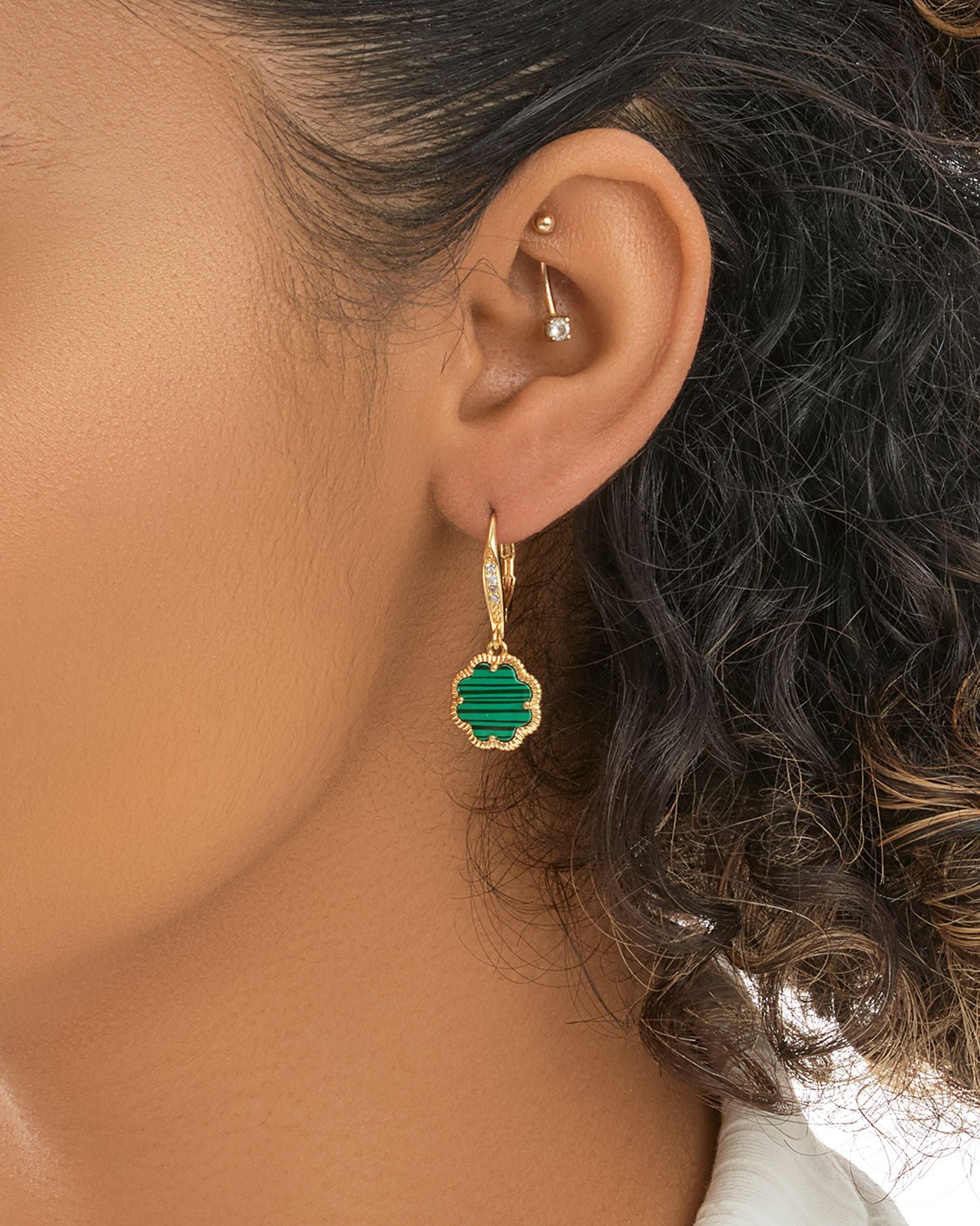 Rose Petal Short Drop Earrings