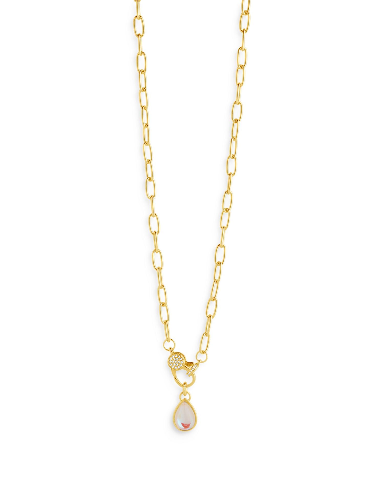 Tay Moonstone Charm Necklace, 17"