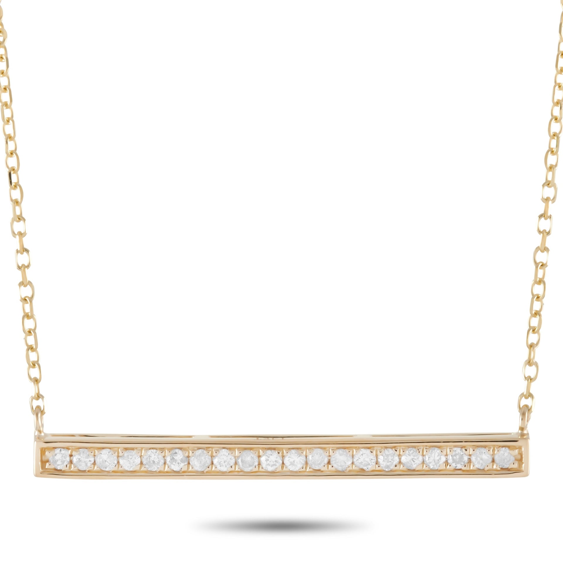 14K Yellow Gold 0.10 ct Diamond Pendant Necklace