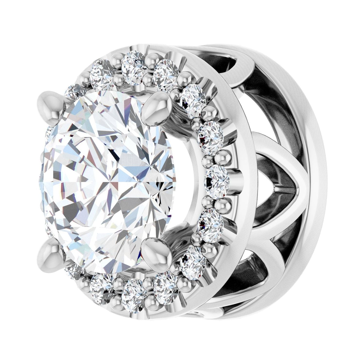 14k Gold 5/8ct Lab-grown Diamond Halo-style Pendant