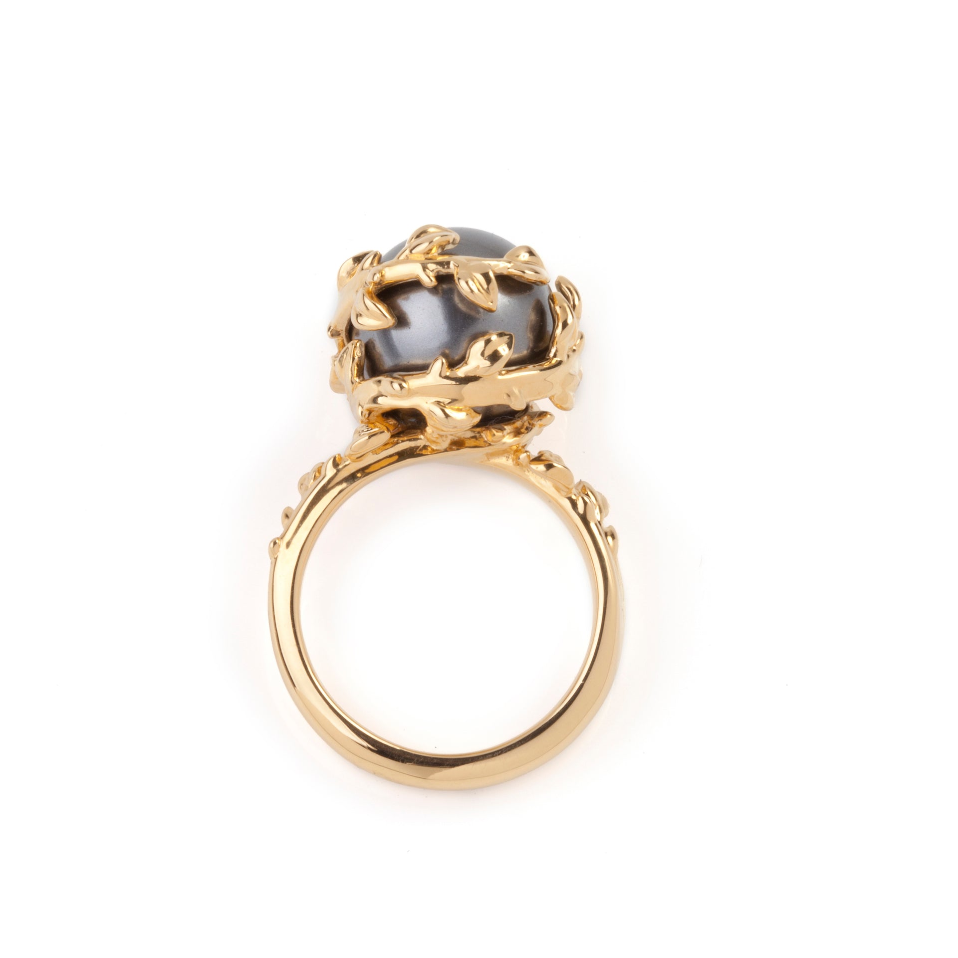 Dark Grey Pearl Ring