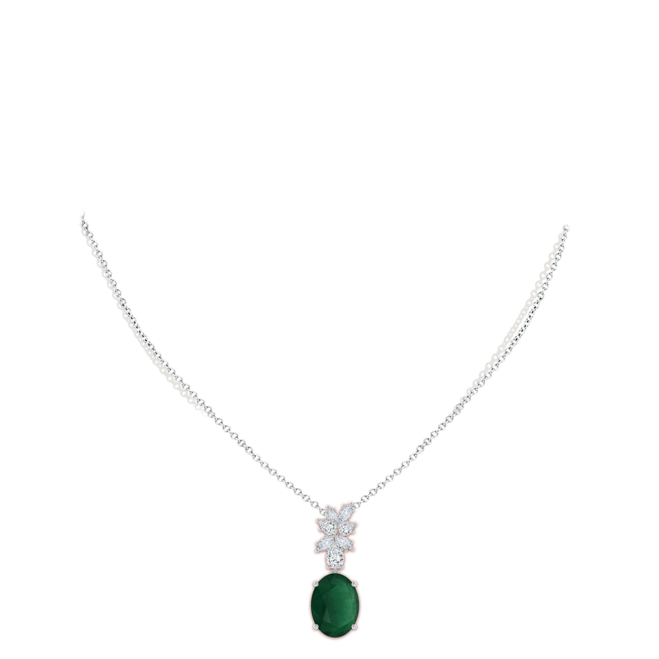 GIA Certified Oval Emerald Pendant with Fancy Diamonds