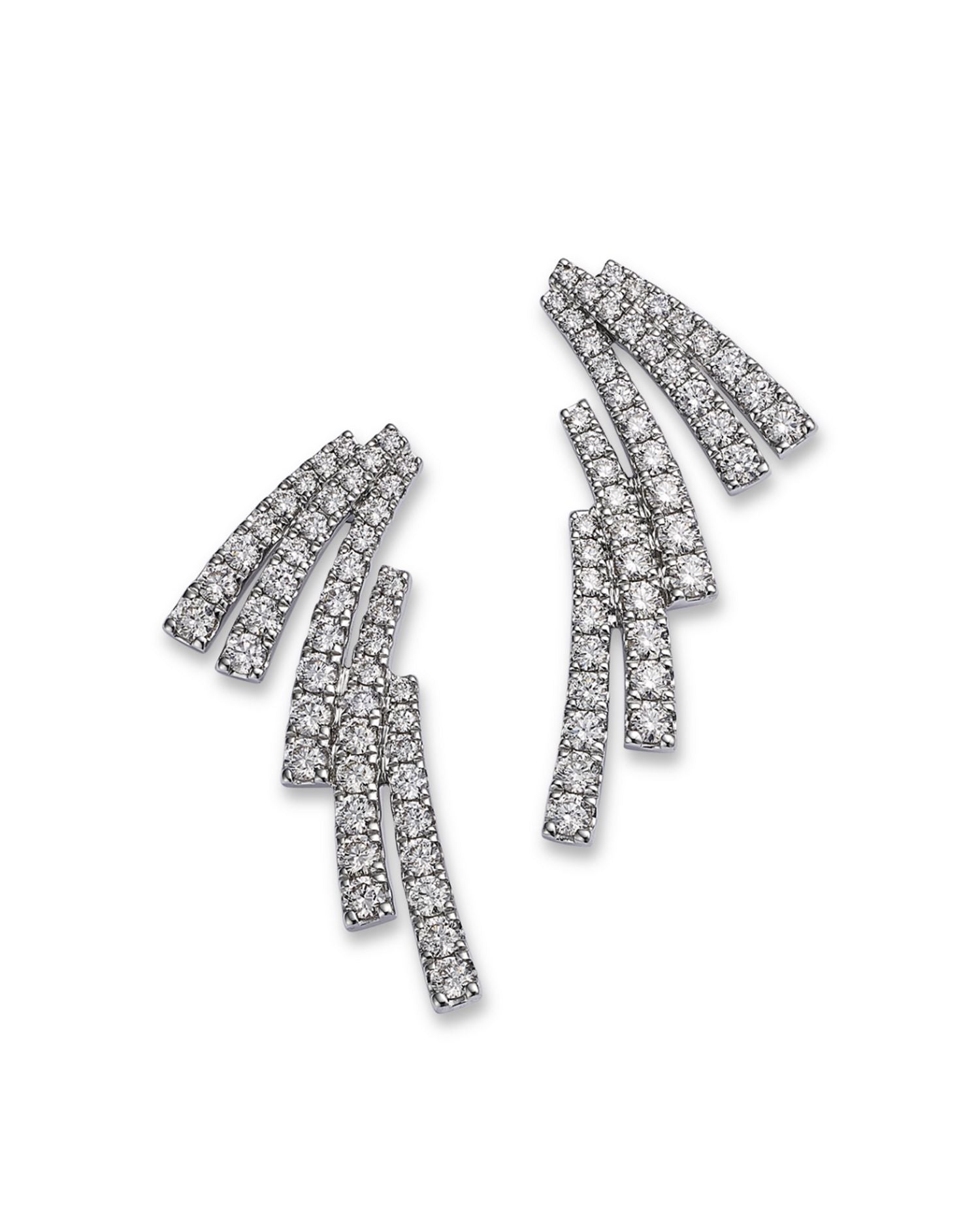 Diamond Cascade Drop Earrings in 14K White Gold, 1.75 ct. t.w.