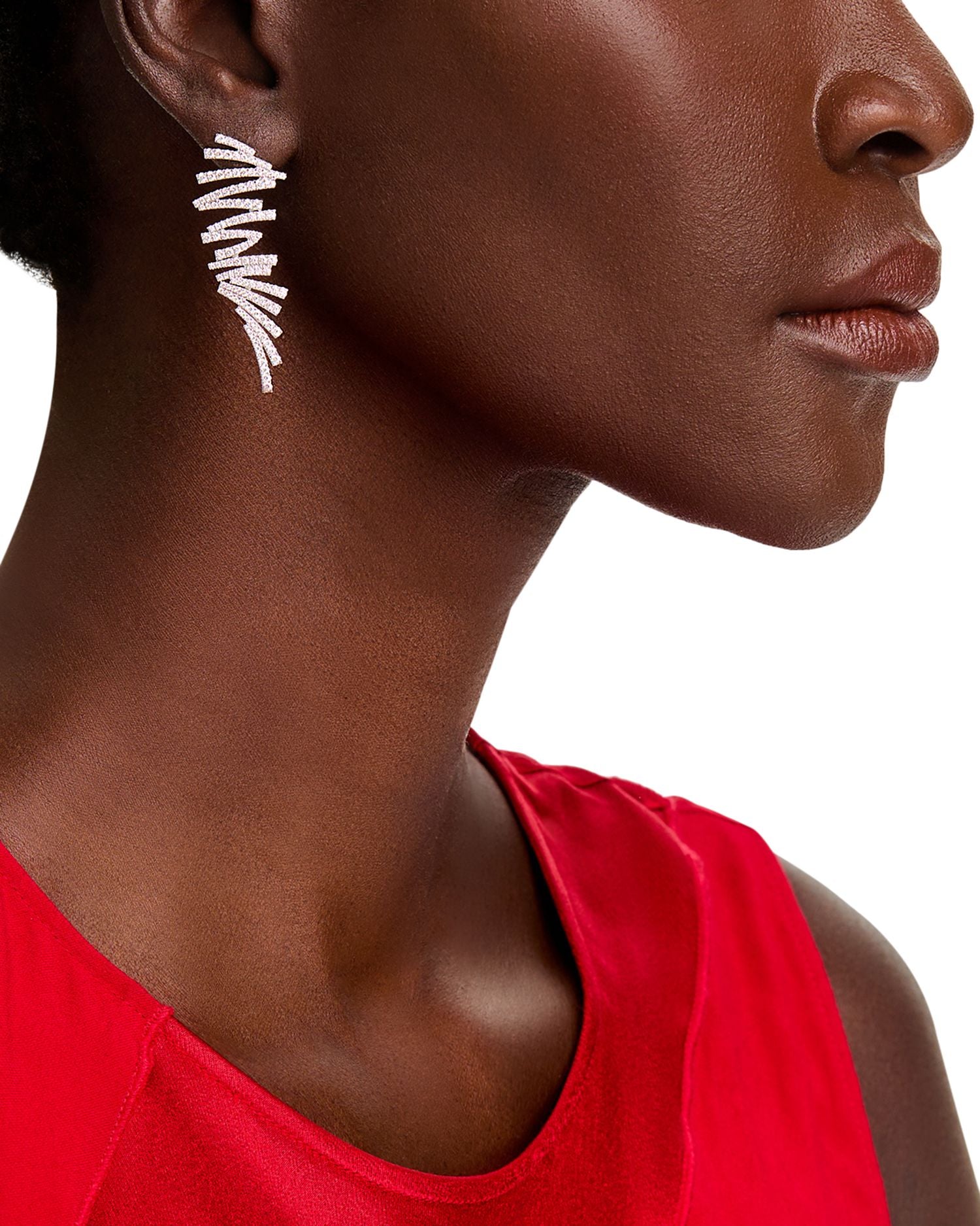 Diamond ZigZag Drop Earrings in 14K White Gold, 2.3 ct. t.w.