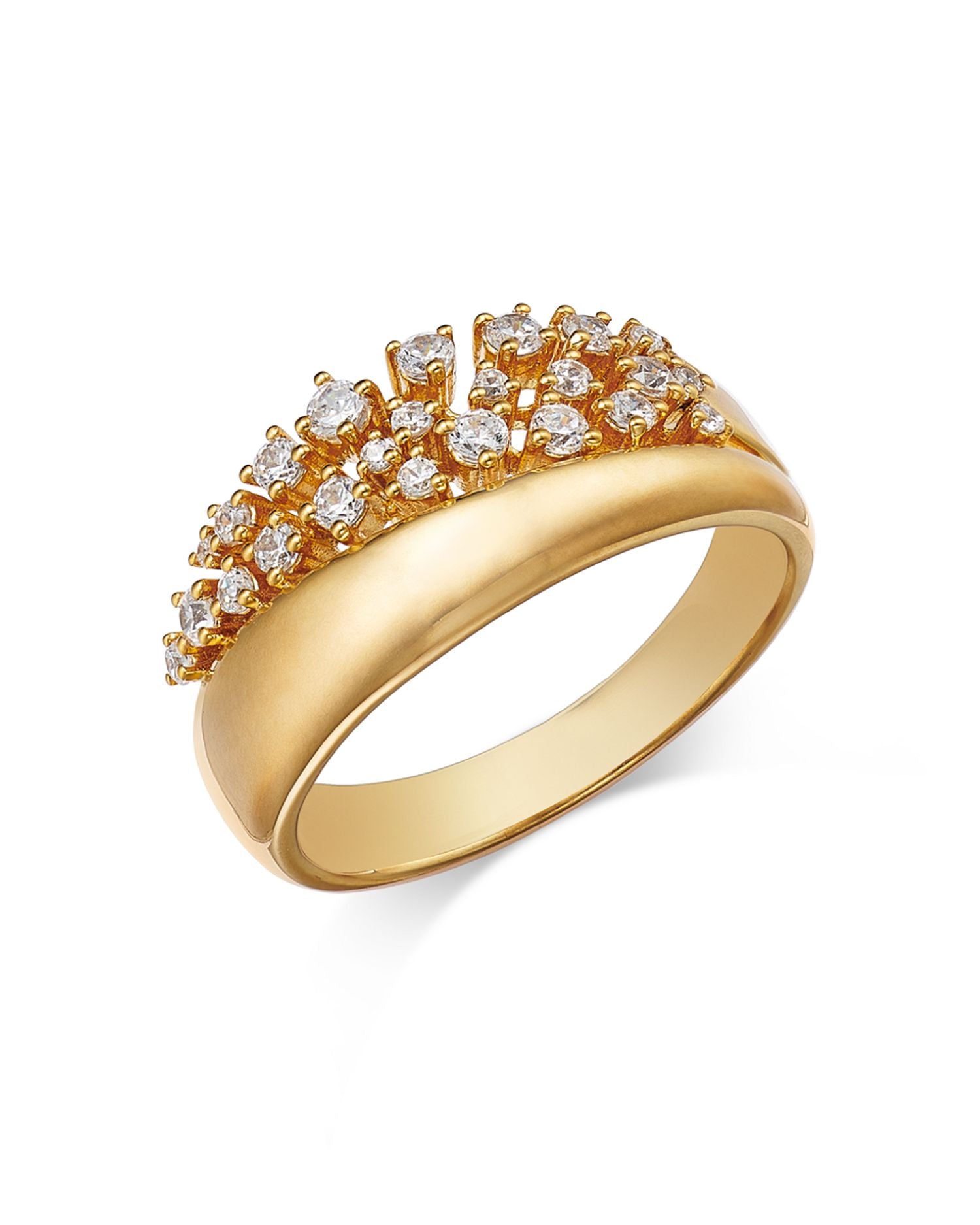Diamond Diagonal Cluster Ring in 14K Yellow Gold, 0.39 ct. t.w.