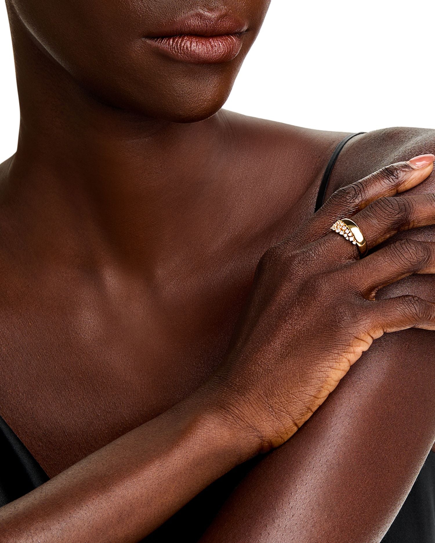 Diamond Diagonal Cluster Ring in 14K Yellow Gold, 0.39 ct. t.w.