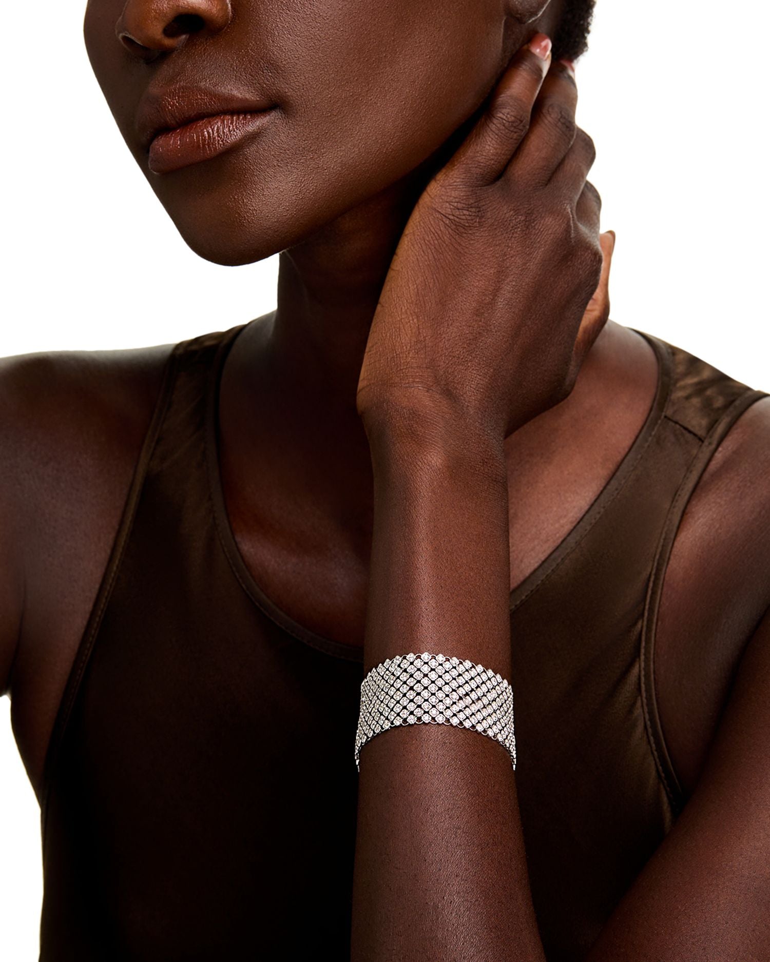 Diamond Pavé Wide Link Bracelet in 14K White Gold, 7.00 ct. t.w.