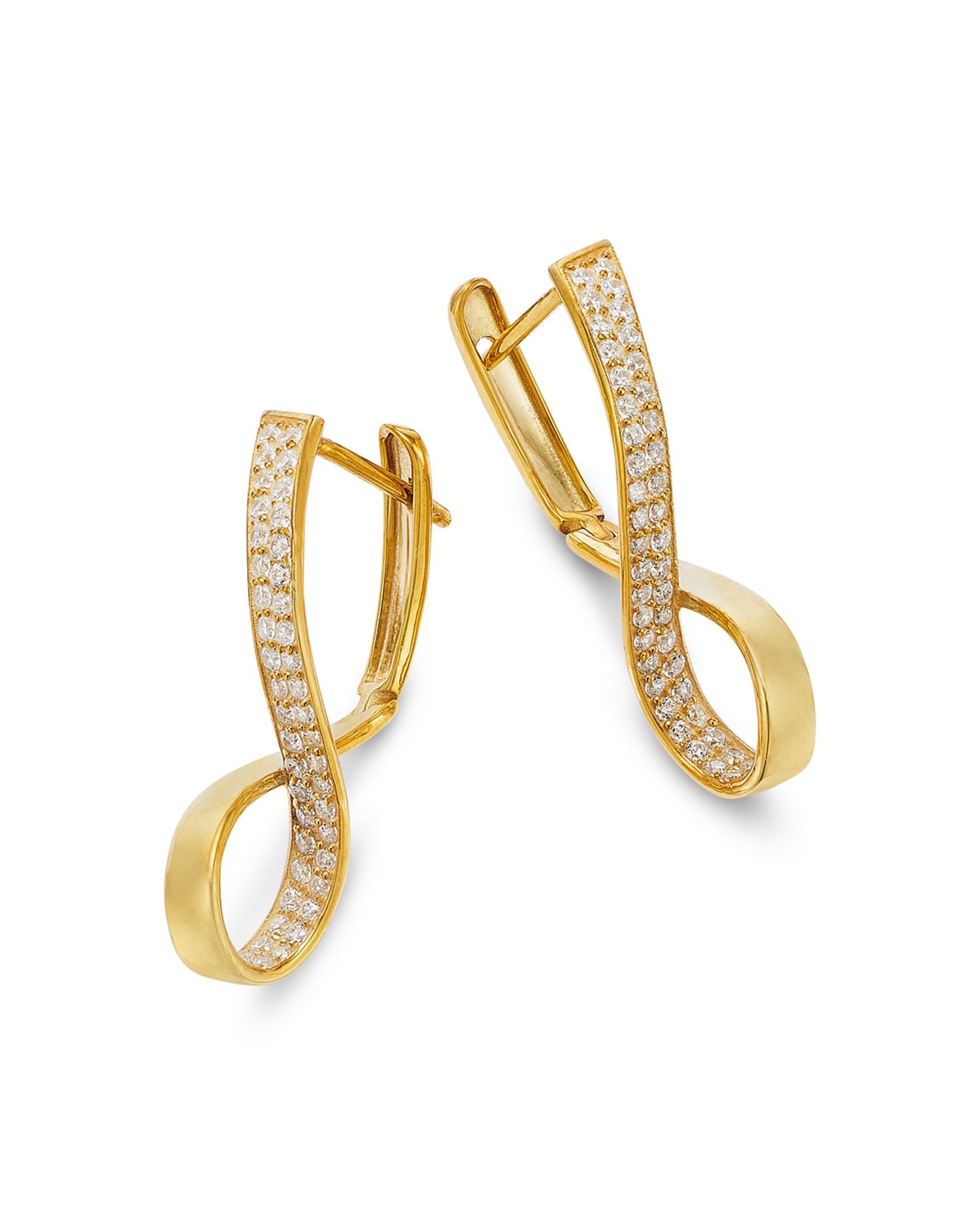 Diamond Twist Hoop Earrings in 14K Yellow Gold, 0.5 ct. t.w.