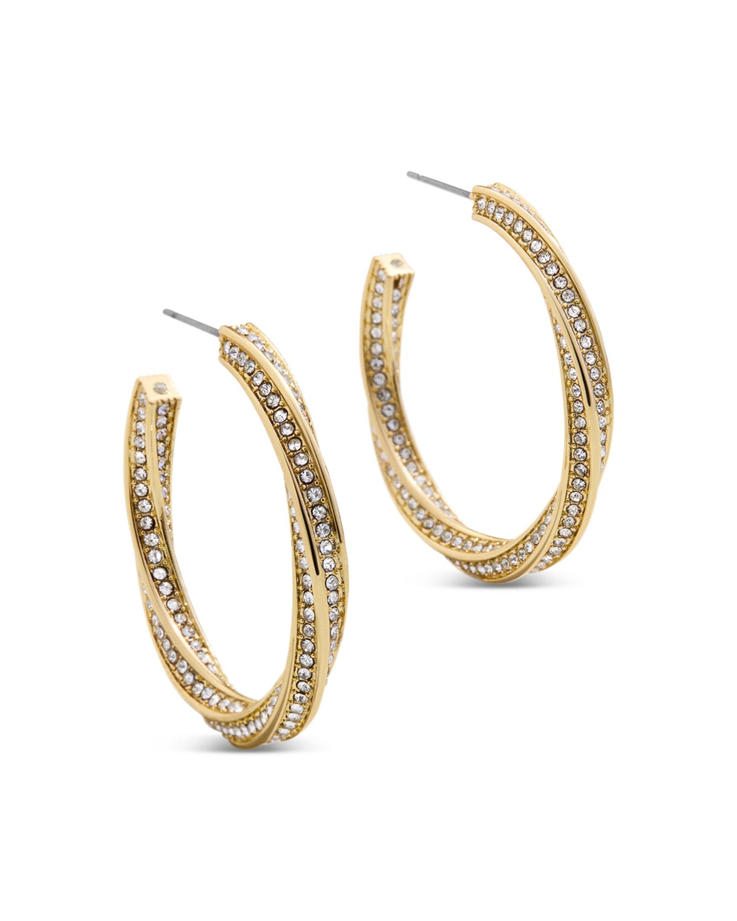 Heather Pavé Twist Hoop Earrings