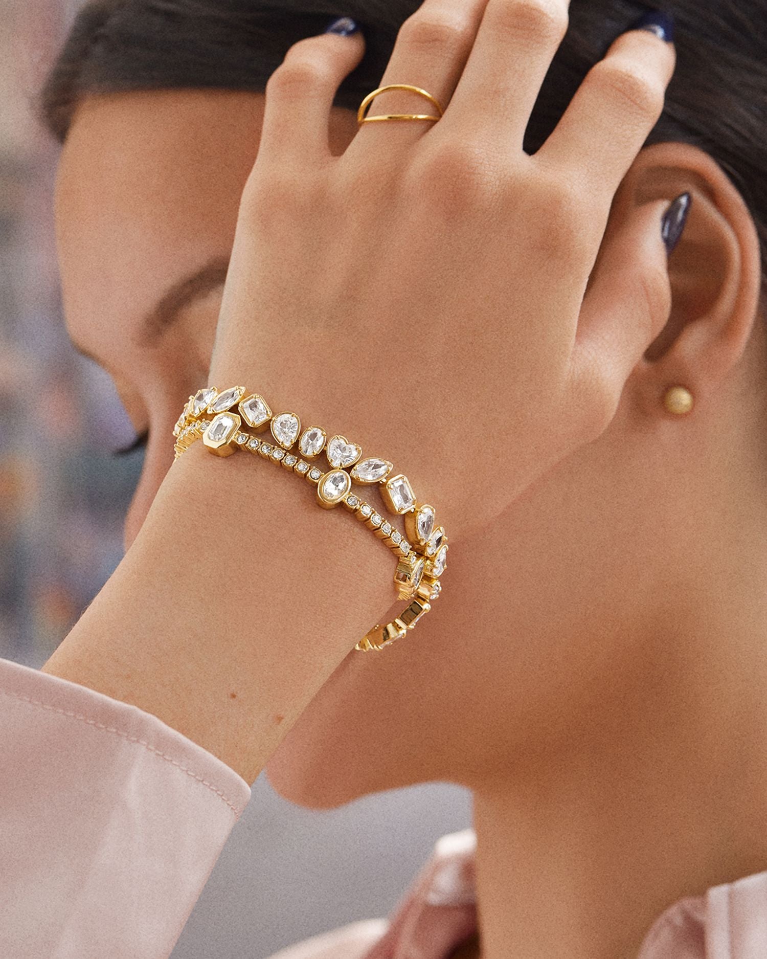 Eva Mixed Cubic Zirconia Flex Bracelet