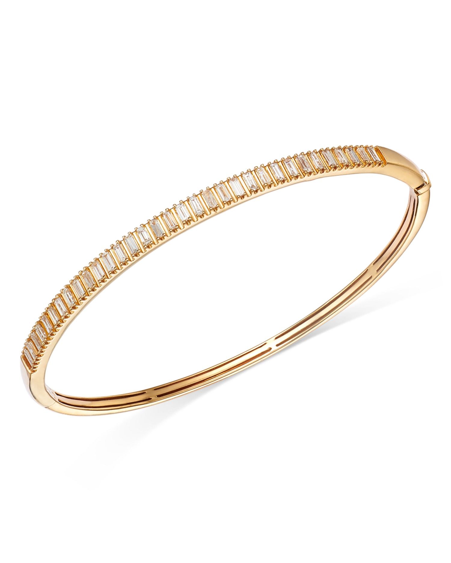 Diamond Baguette Bangle Bracelet in 14K Yellow Gold, 1.00 ct. t.w.
