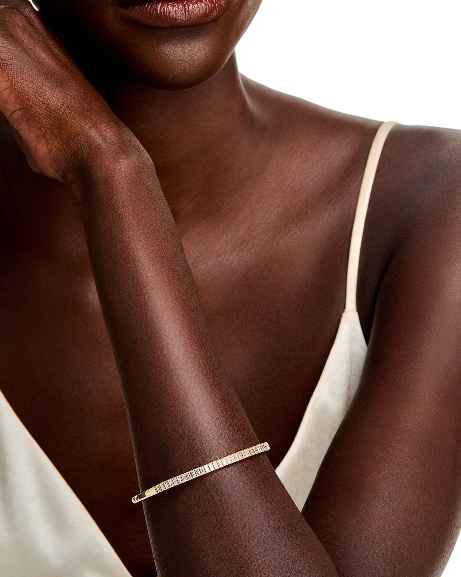 Diamond Baguette Bangle Bracelet in 14K Yellow Gold, 1.00 ct. t.w.