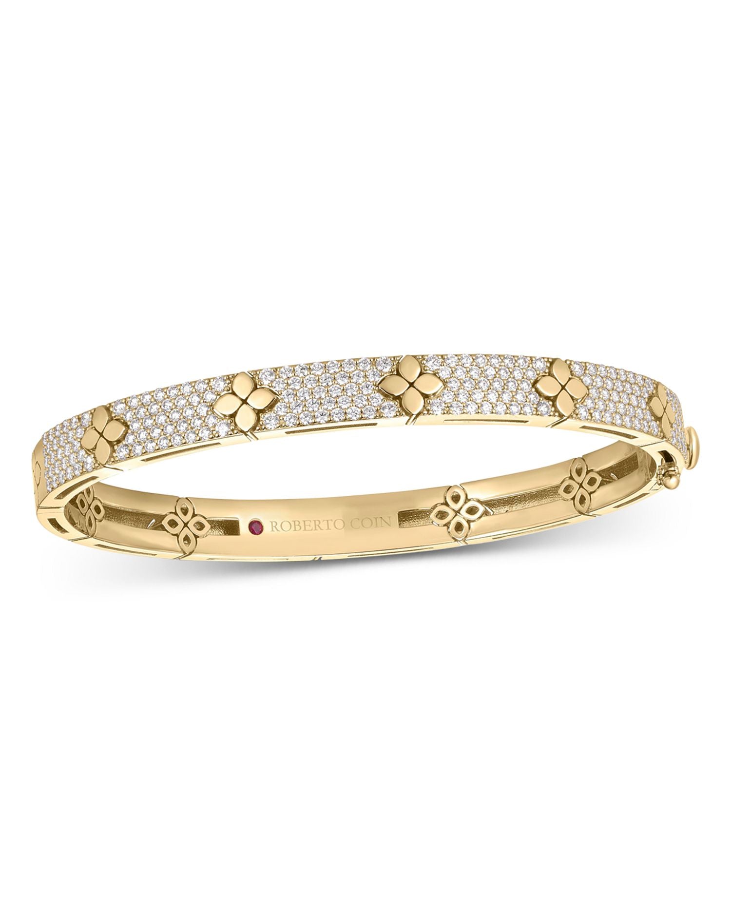 18K Yellow Gold Diamond Love in Verona Bangle Bracelet