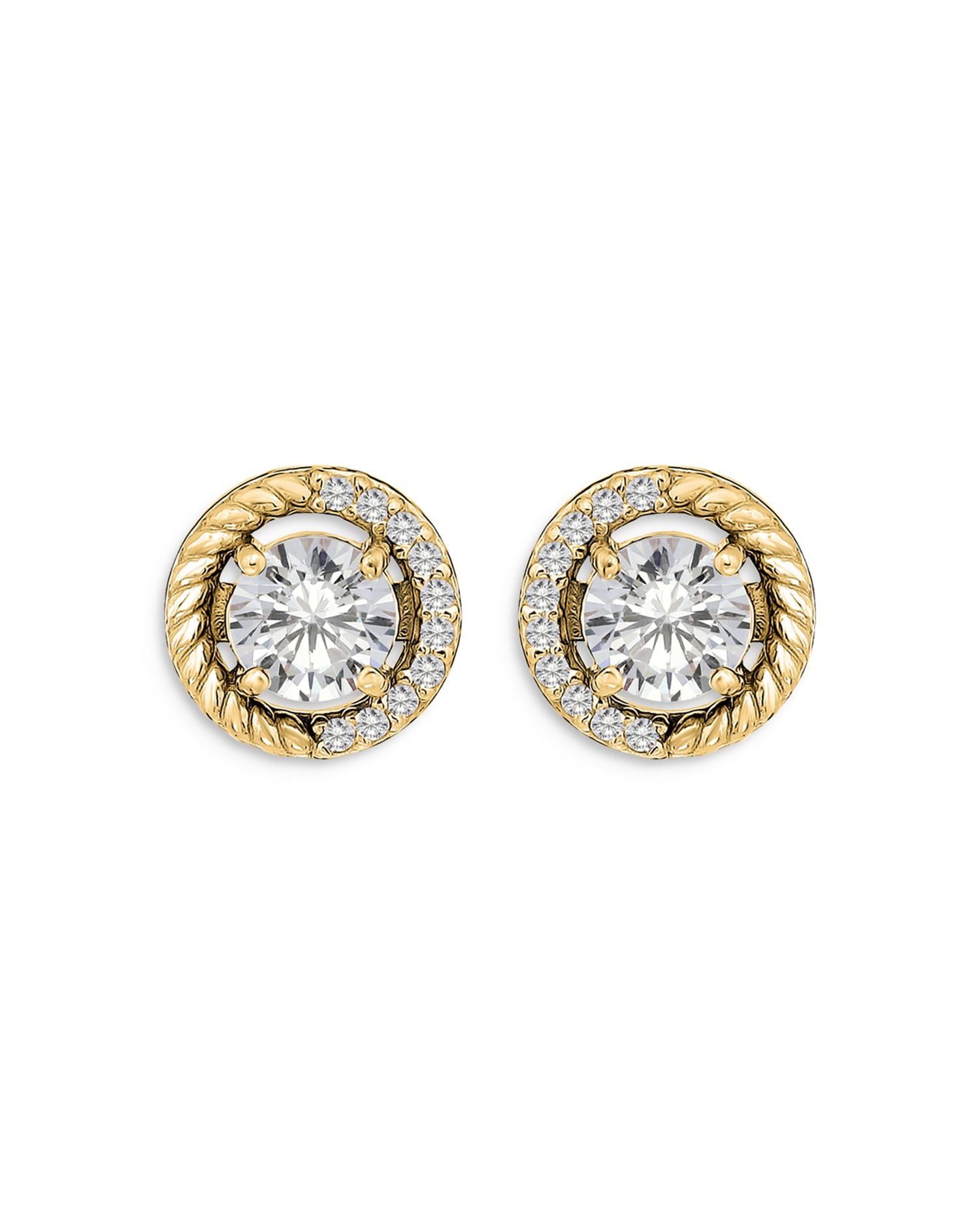 Bezel Stud Earrings - Exclusive