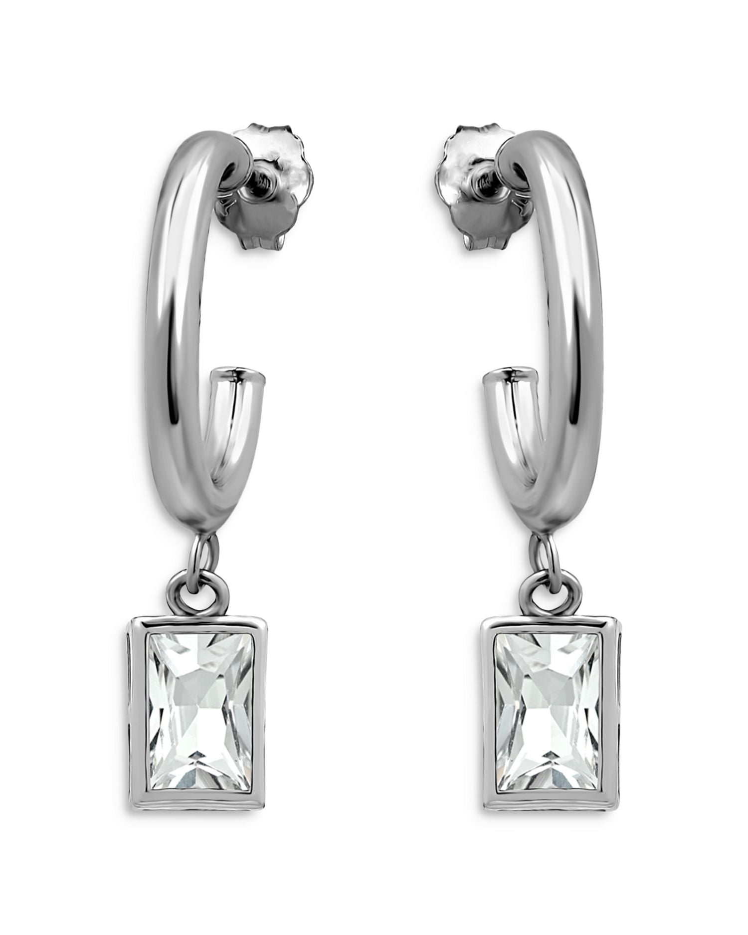 Baguette Drop Hoop Earrings - Exclusive