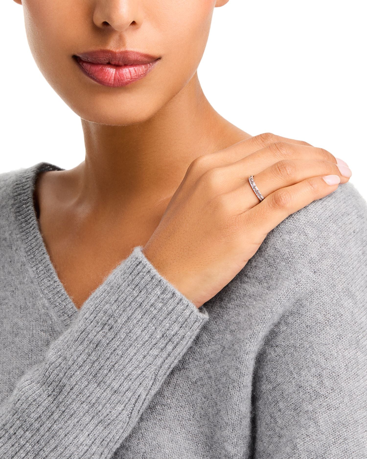 Diamond Double Row Band in 14K White Gold, 0.25 ct. t.w.