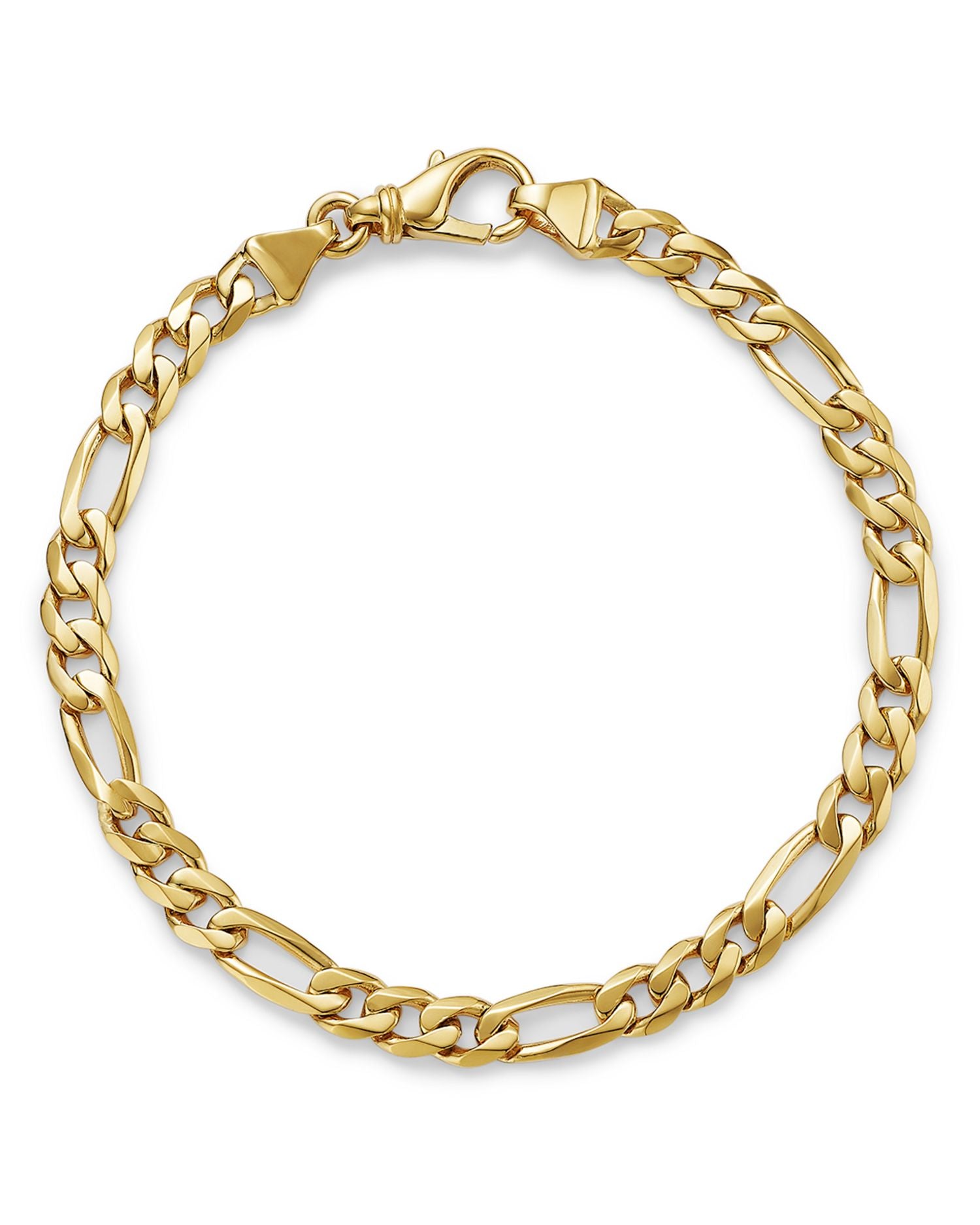Figaro Link Chain Bracelet in 14K Yellow Gold