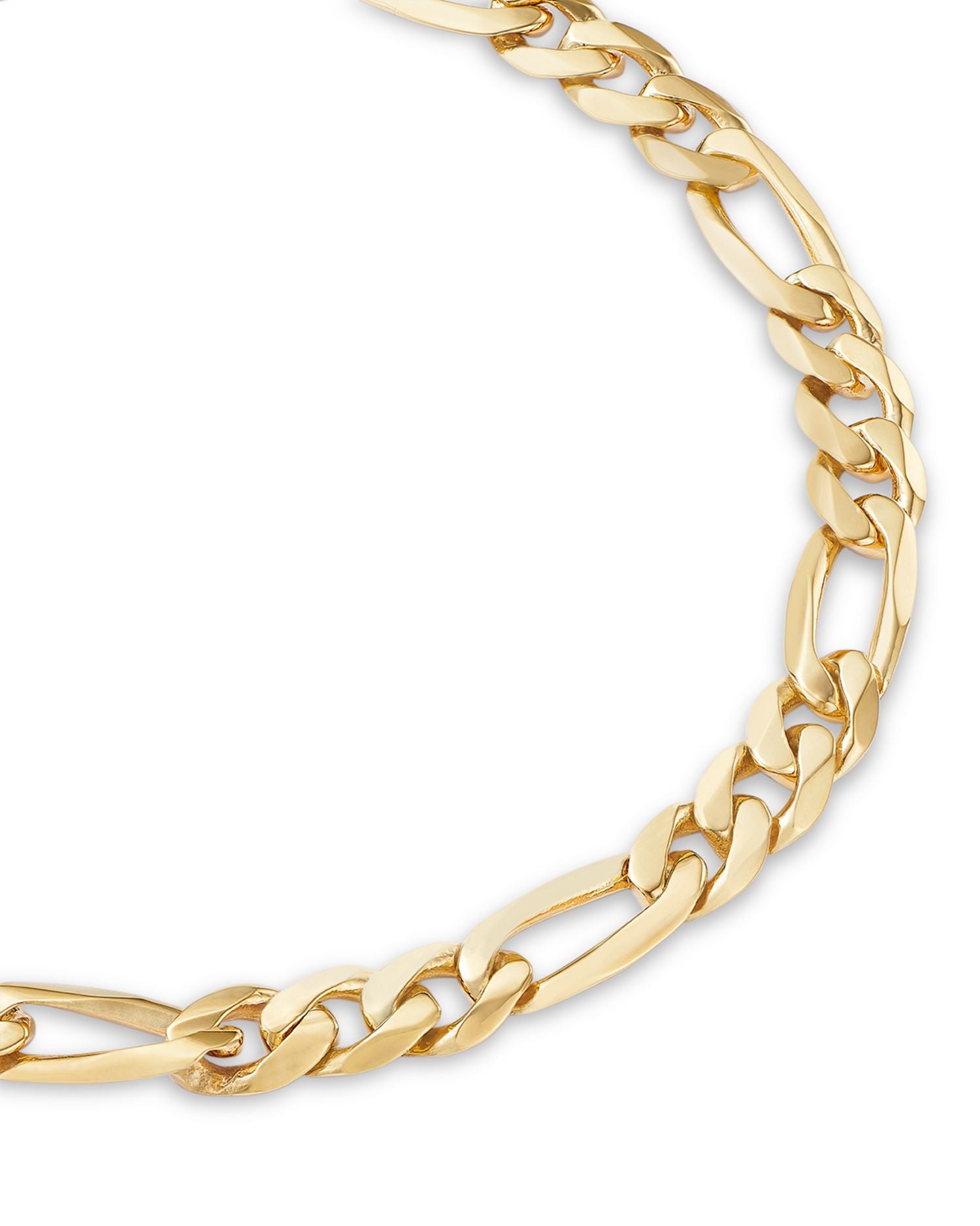 Figaro Link Chain Bracelet in 14K Yellow Gold