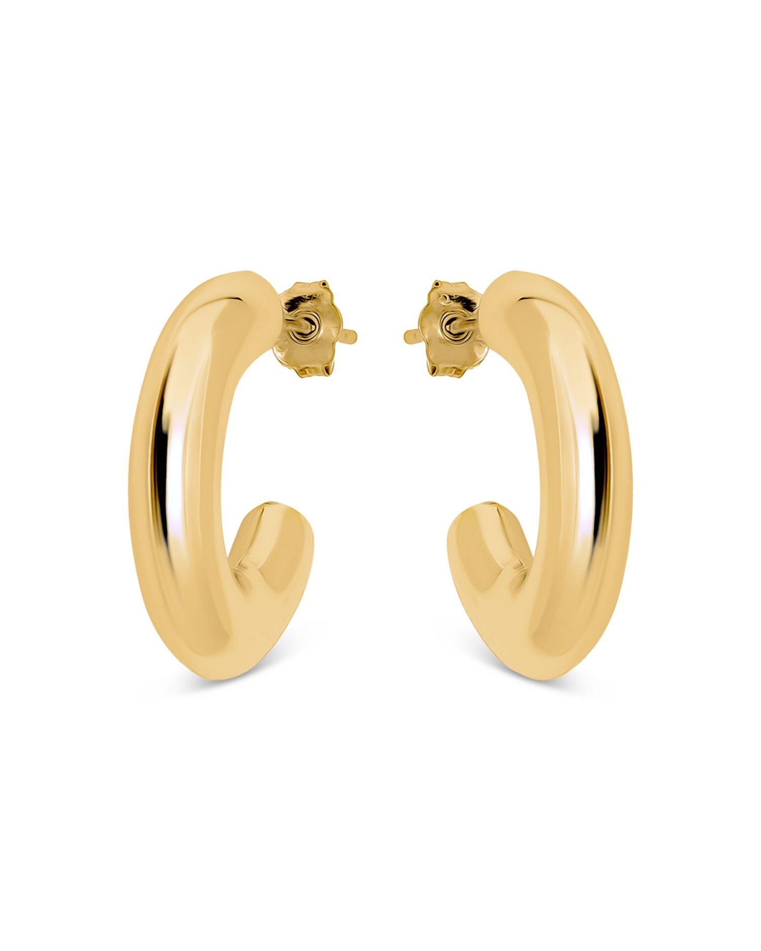 Polished Chunky Hoop Earrings - Exclusive
