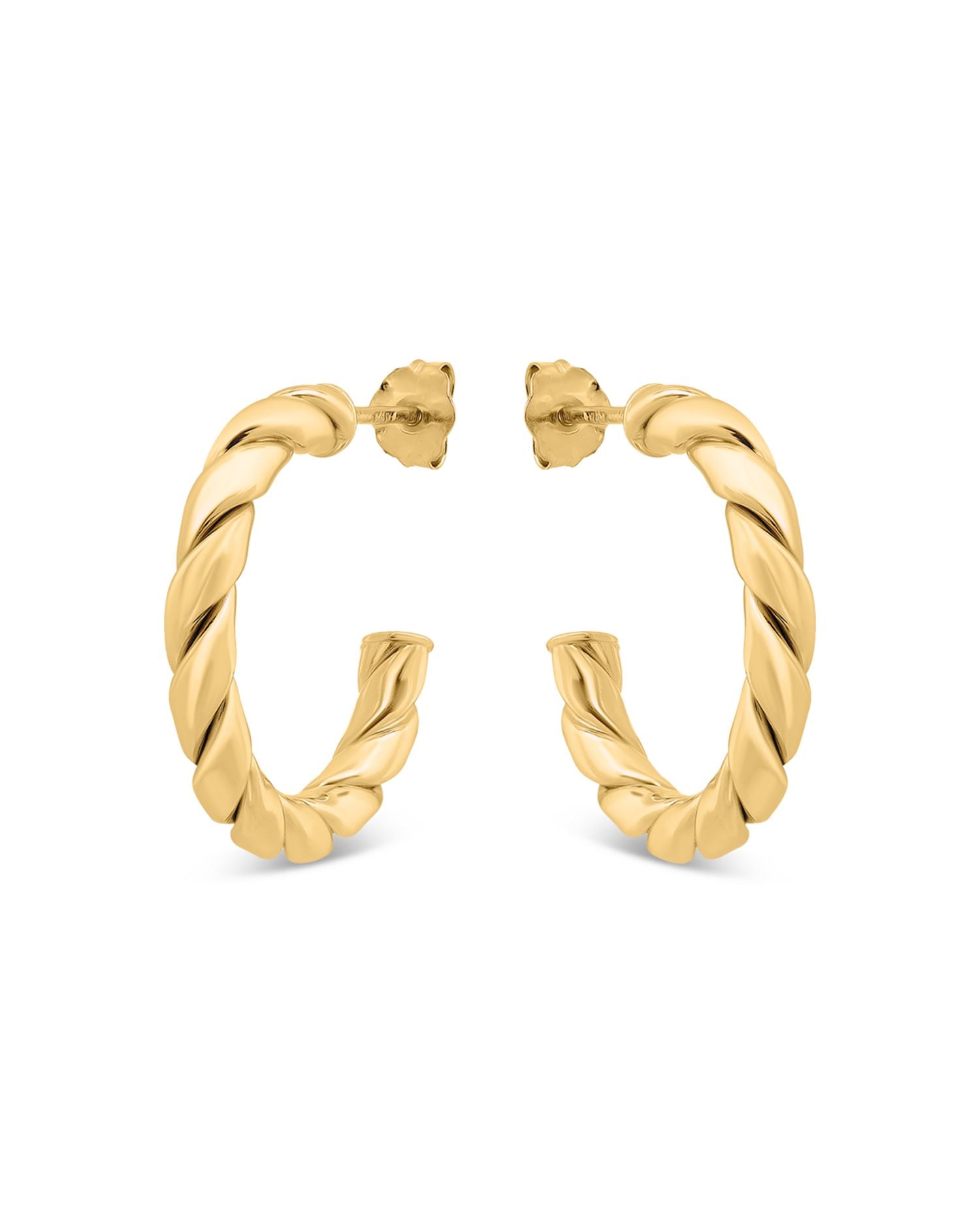 Twist Open Hoop Earrings in 18K Gold Plated Sterling Silver - Exclusive
