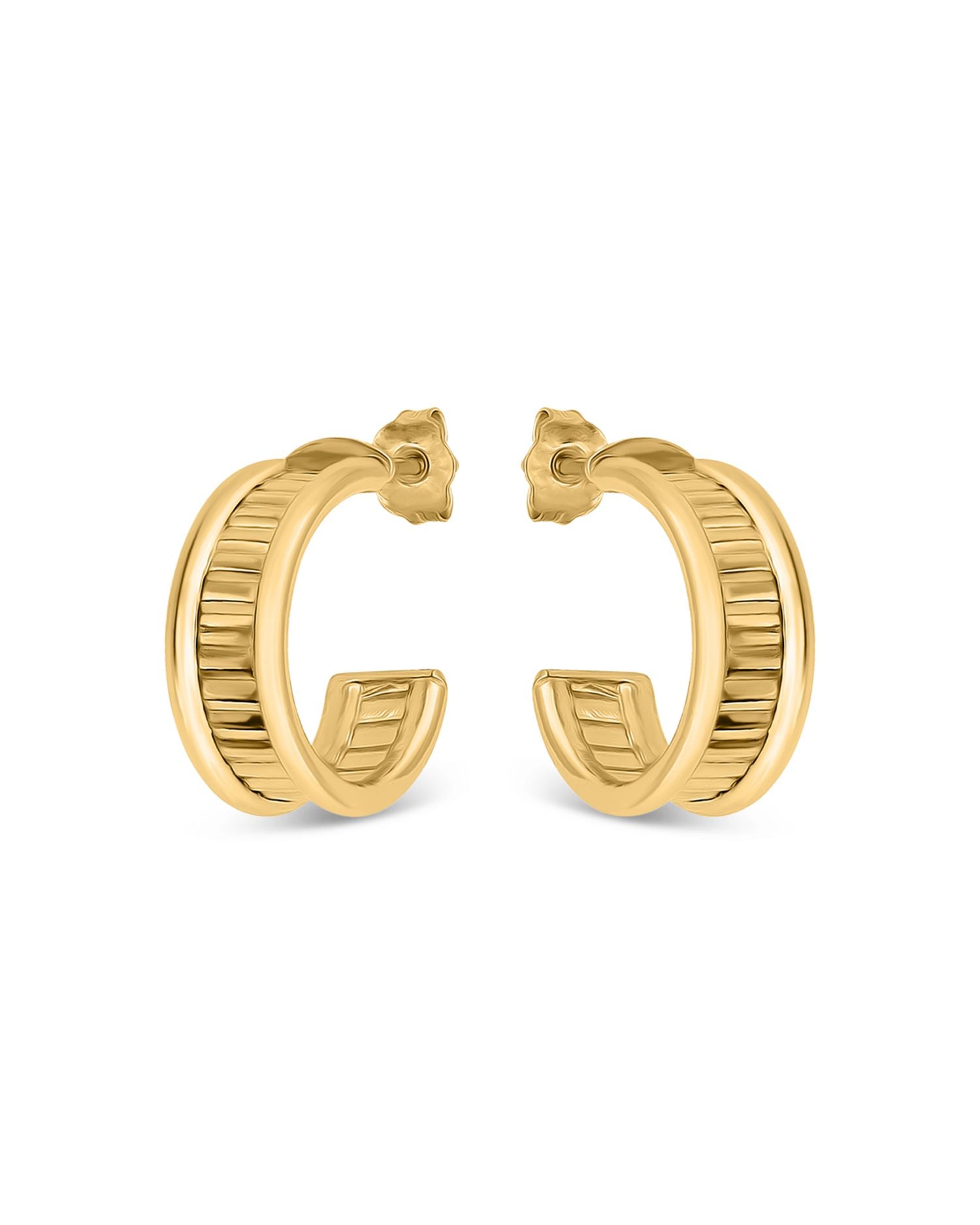 C Hoop Earrings in 18K Gold Plated Sterling Silver - Exclusive