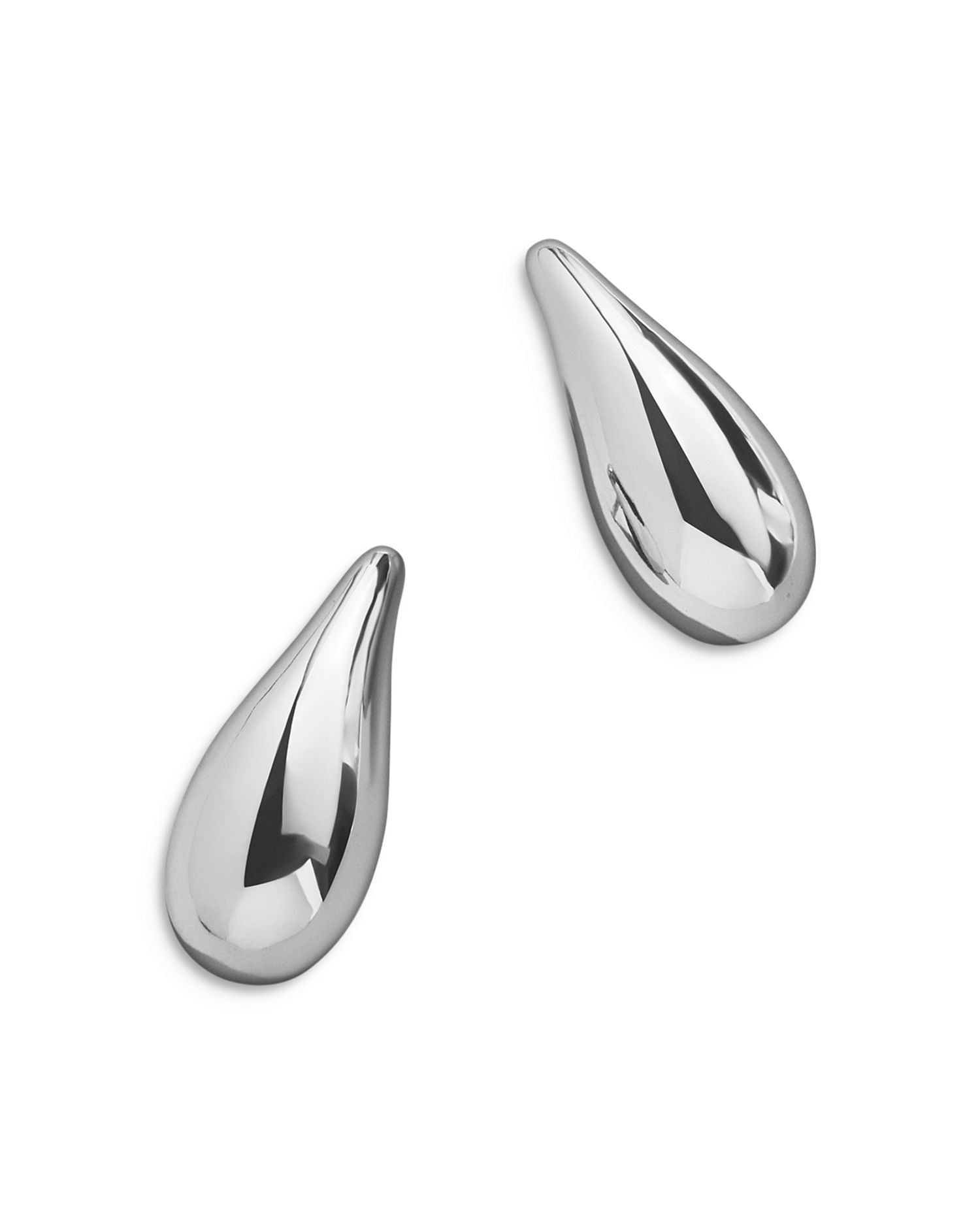 Ella Tear Shape Drop Earrings in Silver Tone