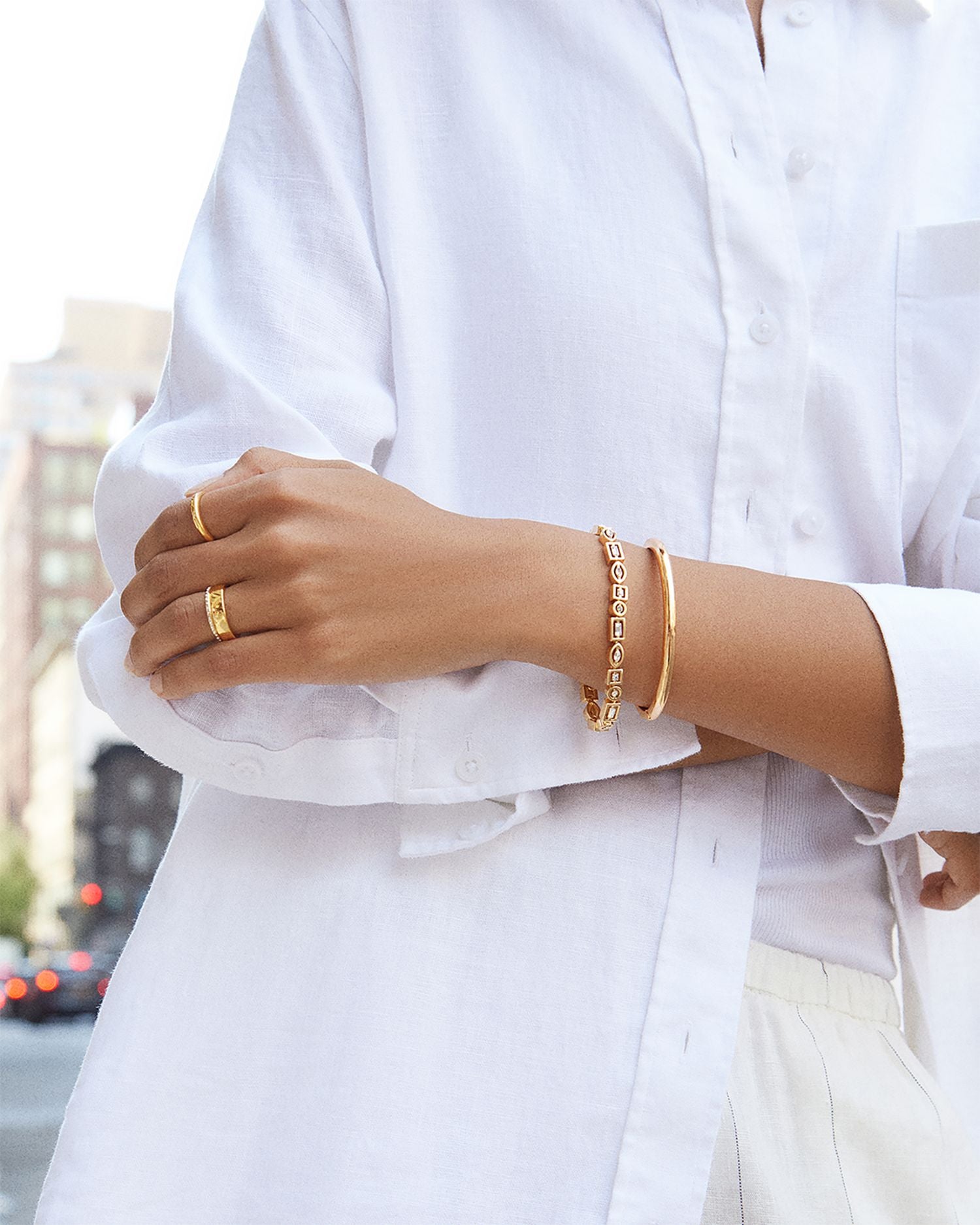 Joyce Mixed Cut Crystal Flex Bracelet