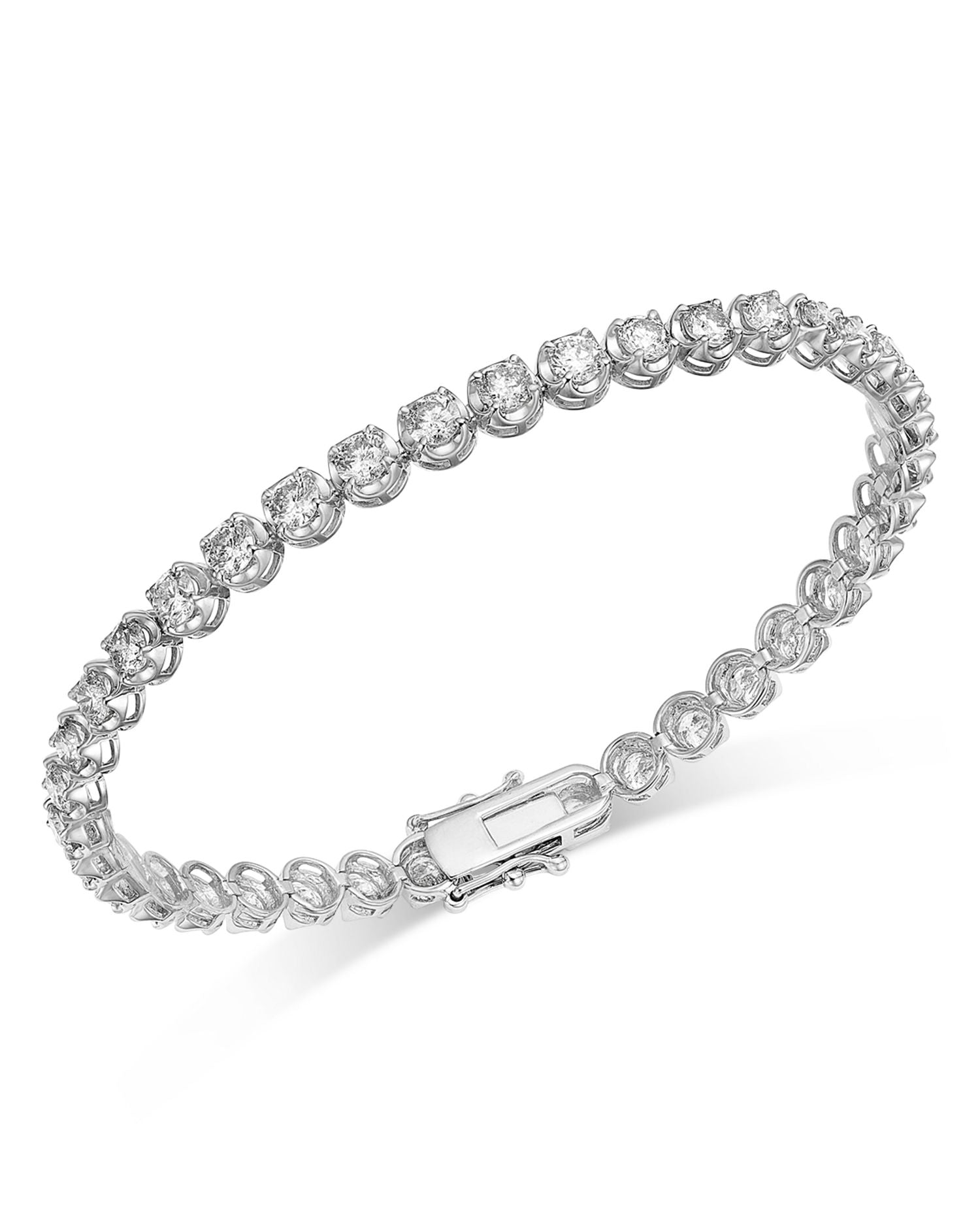 Crown Set Diamond Tennis Bracelet in 14K Gold, 6.0 ct. t.w.