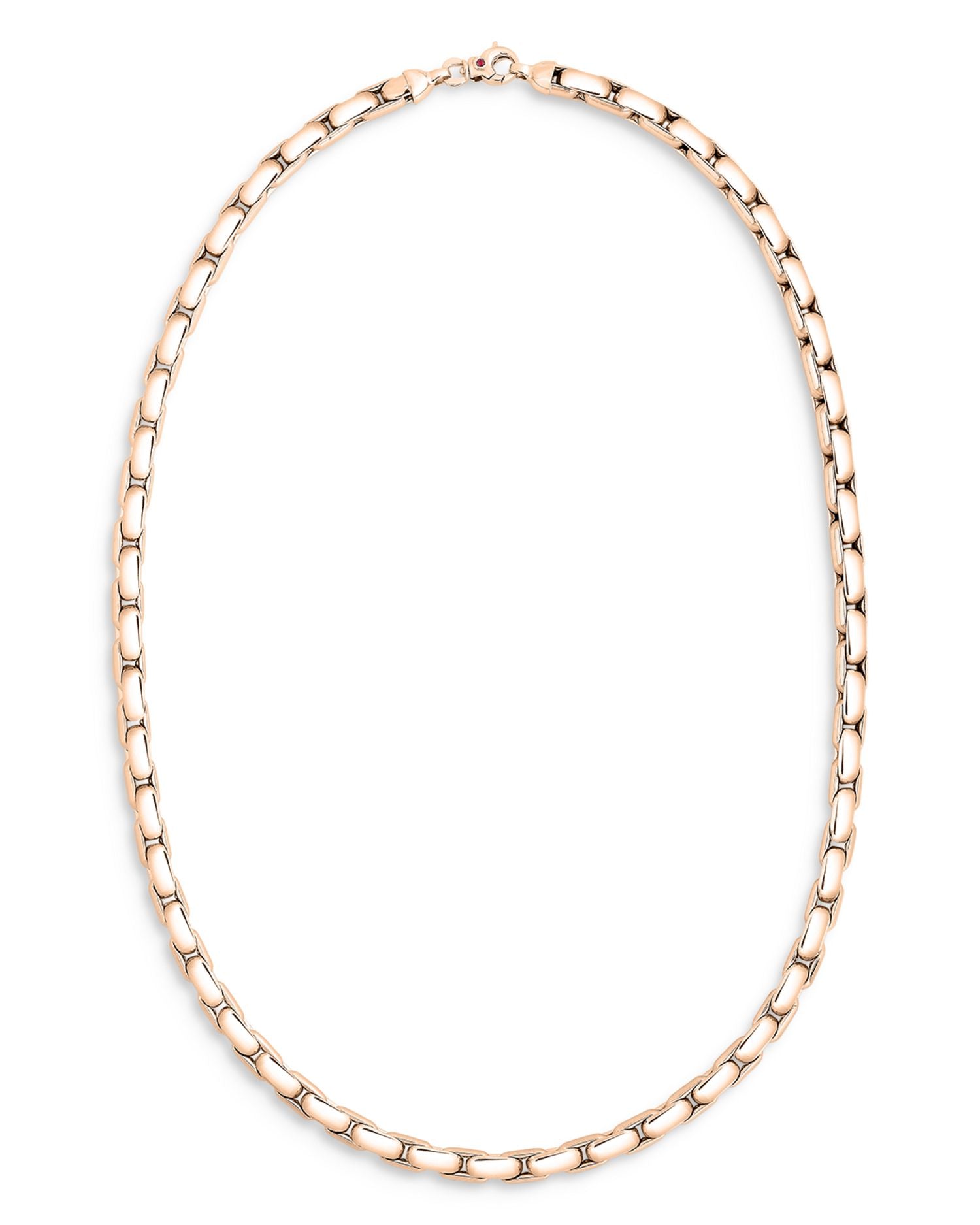 18K Rose Gold Oro Classic Rounded Rectangular Box Link Chain, 22'