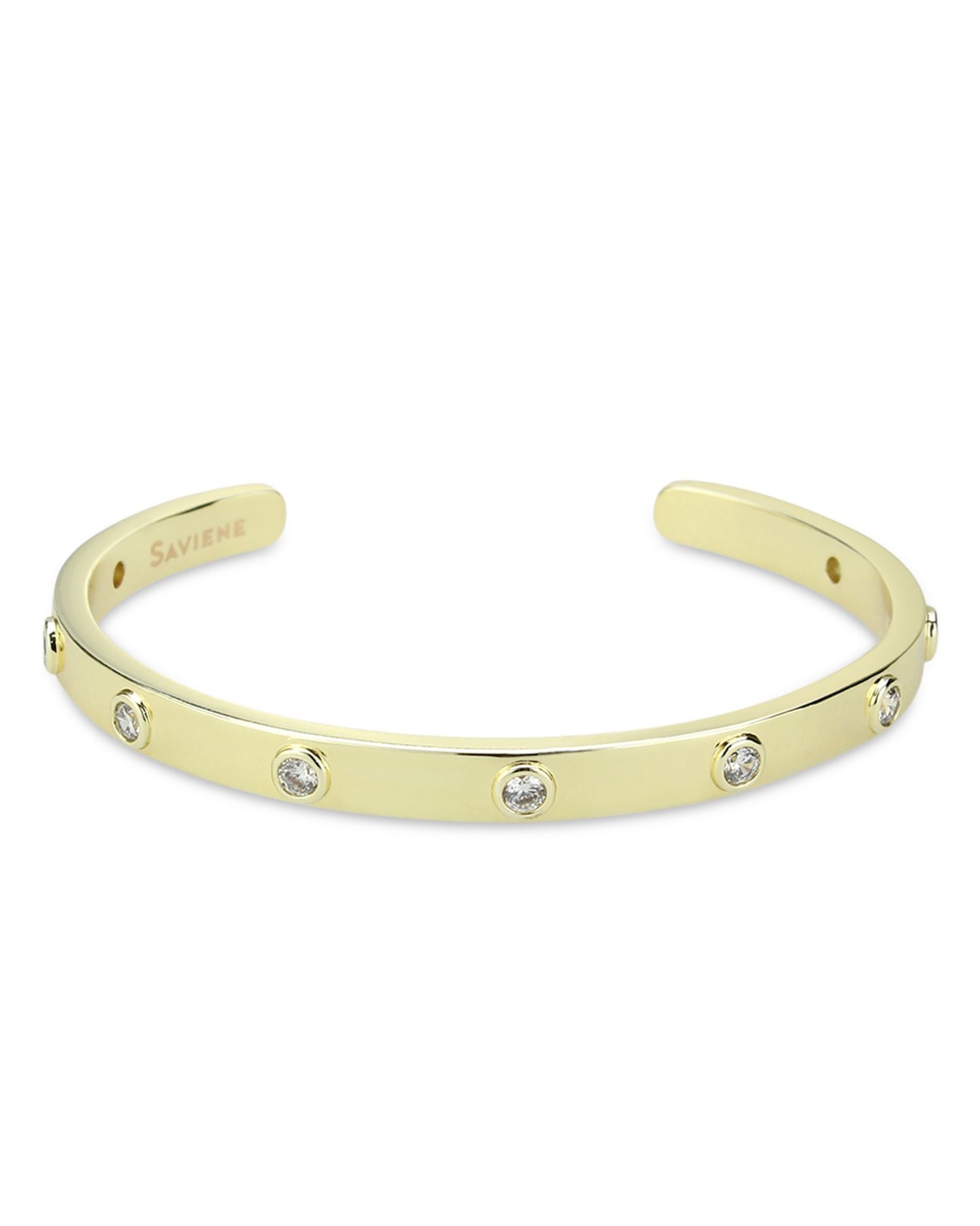 Cubic Zirconia Cuff Bracelet in Gold Tone - Exclusive