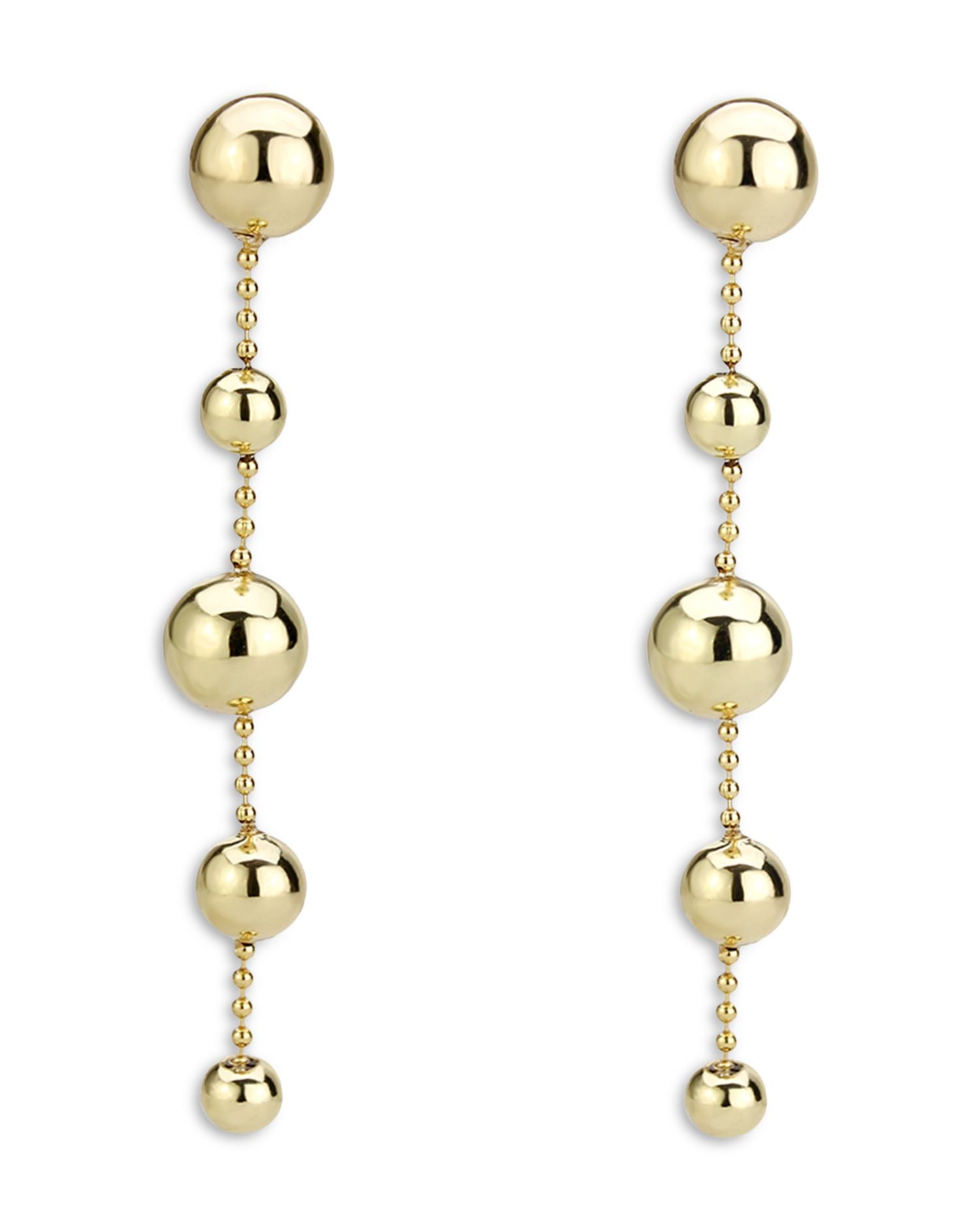 Bead Linear Drop Earrings in Gold Tone - Exclusive