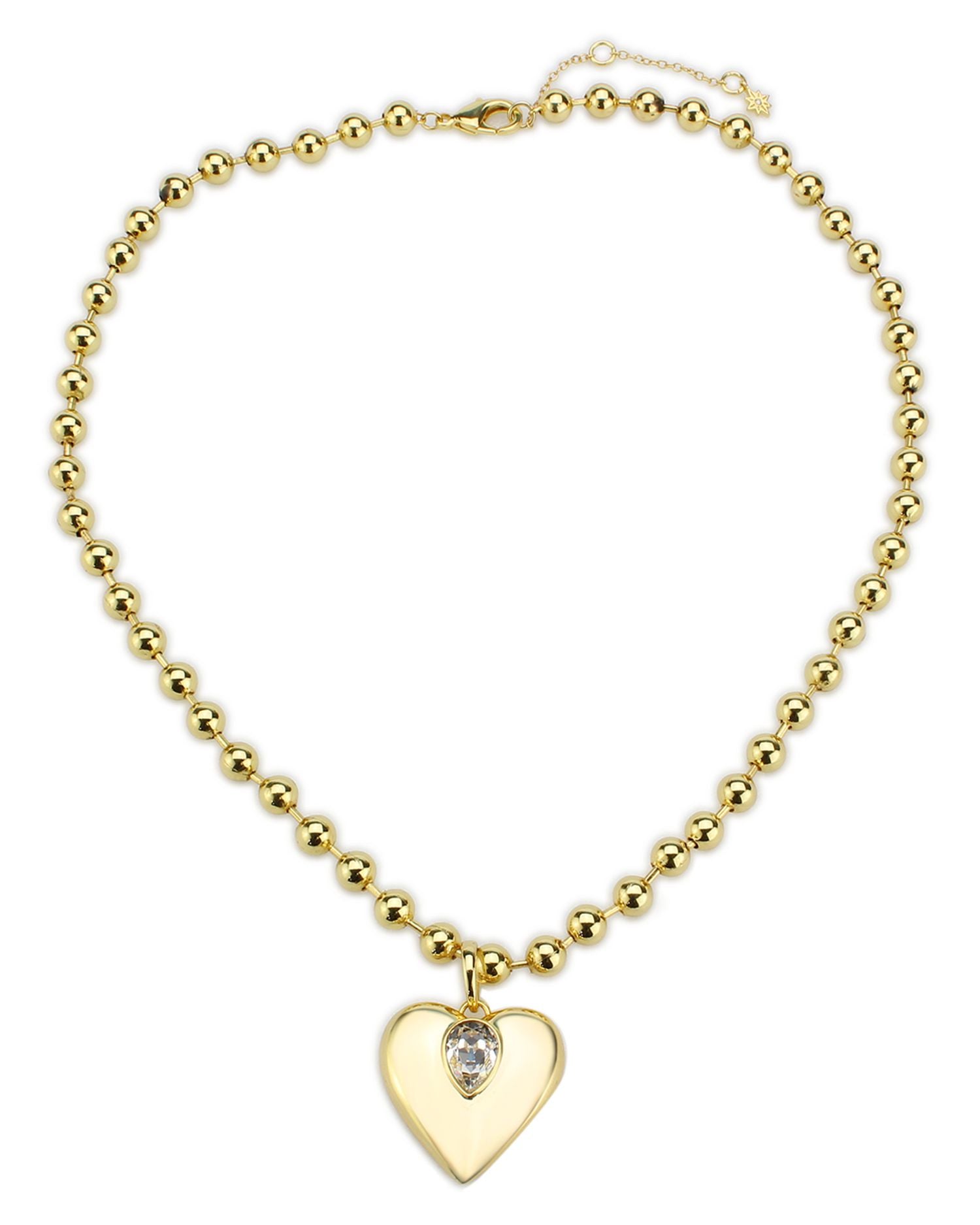 Aerosphere Cubic Zirconia Heart Beaded Pendant Necklace in Gold Tone, 18'-20' - Exclusive