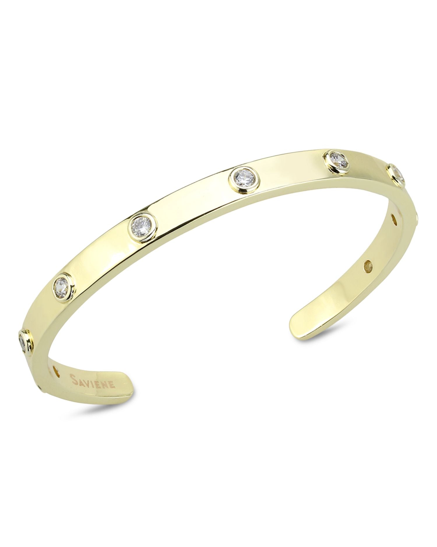 Cubic Zirconia Cuff Bracelet in Gold Tone - Exclusive