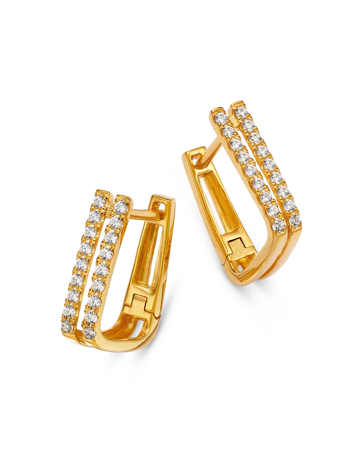 Diamond Huggie Hoop Earrings in 14K Yellow Gold, 0.25 ct. t.w.