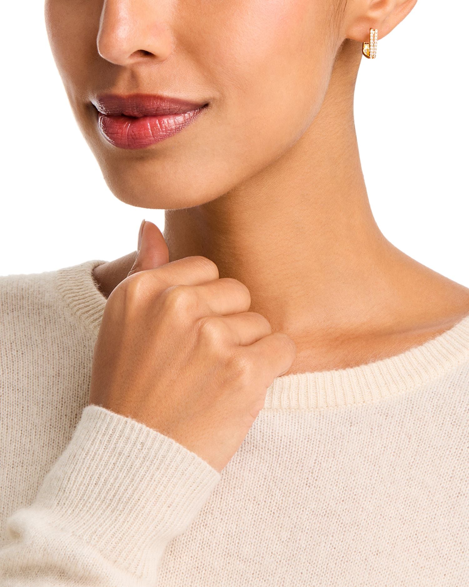 Diamond Huggie Hoop Earrings in 14K Yellow Gold, 0.25 ct. t.w.