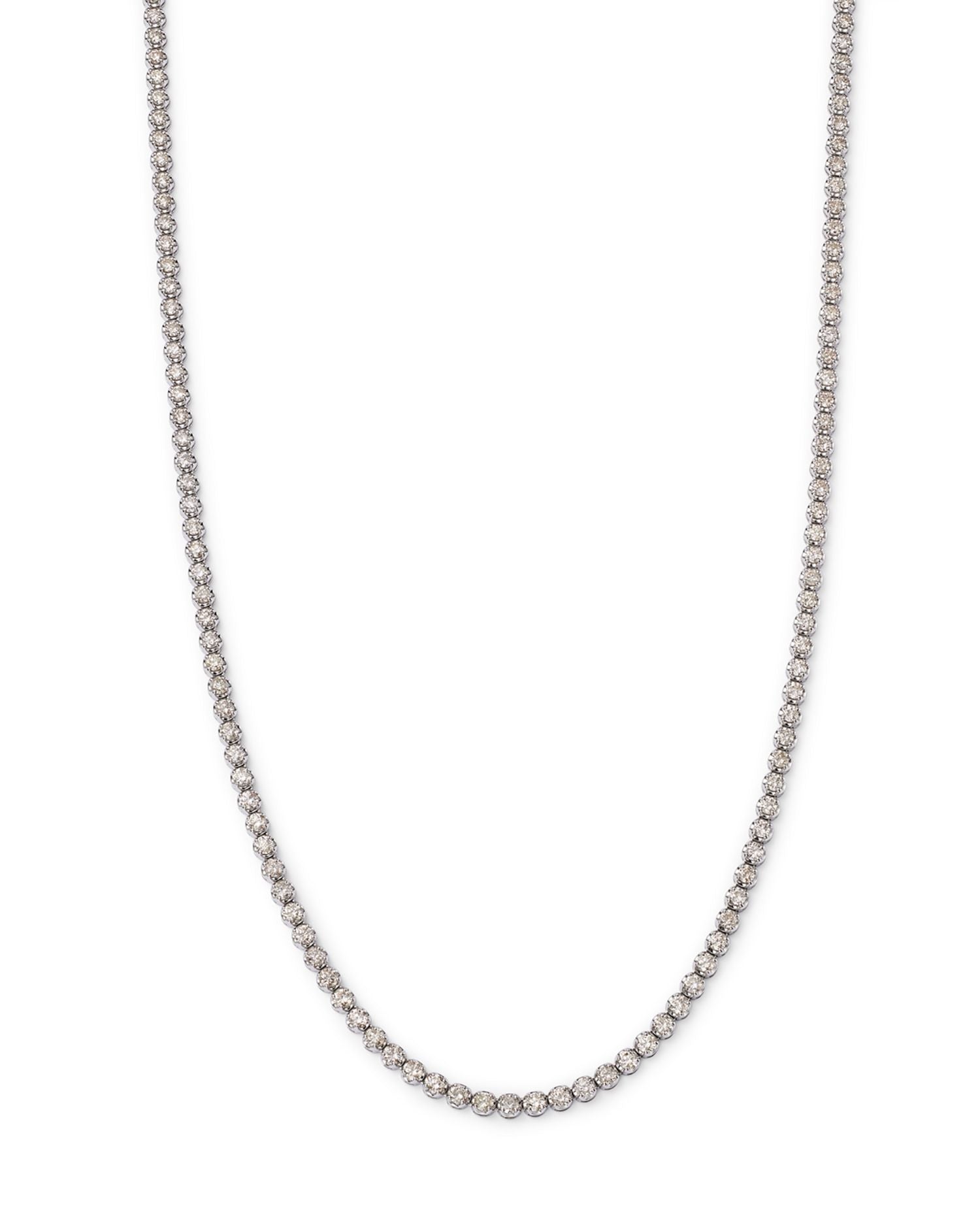 Diamond Crown-Set Matinee Tennis Necklace in 14K White Gold, 12 ct. t.w.