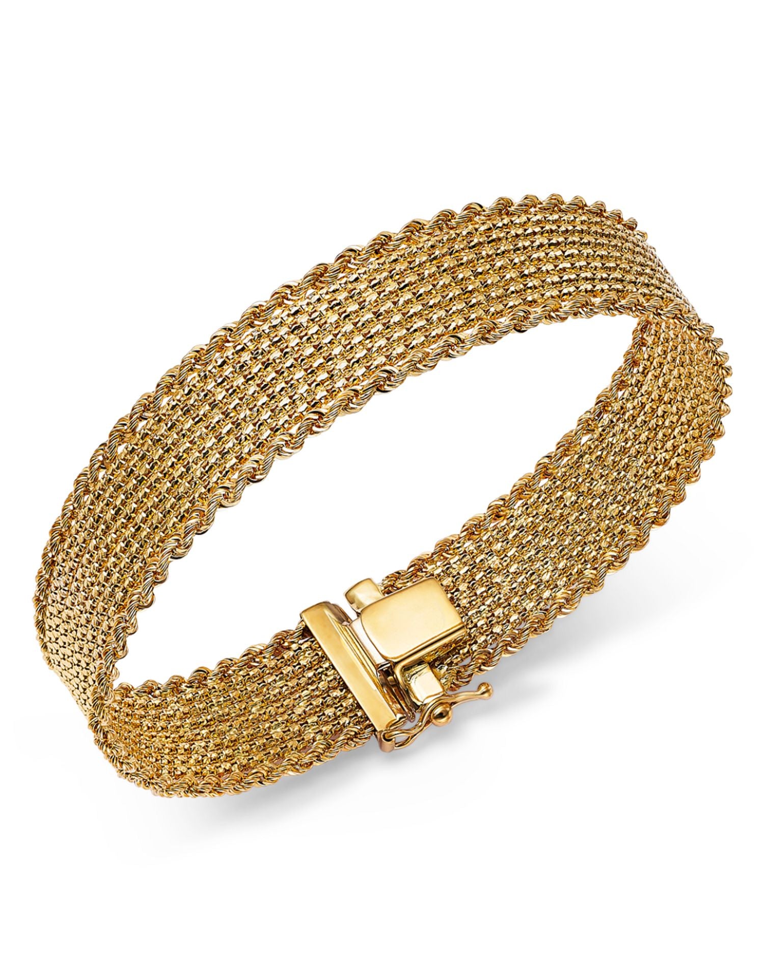 14K Yellow Gold Mesh Rope Bracelet
