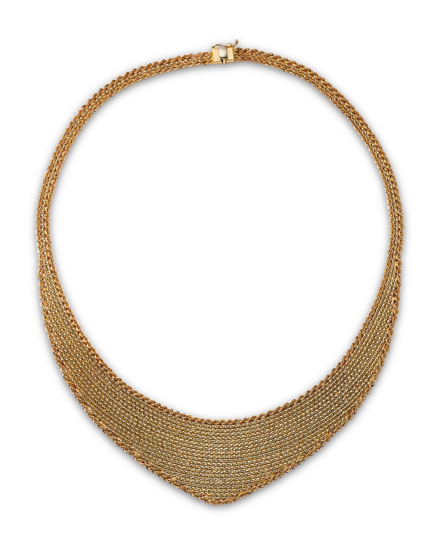14K Yellow Gold Mesh Rope Necklace, 17"