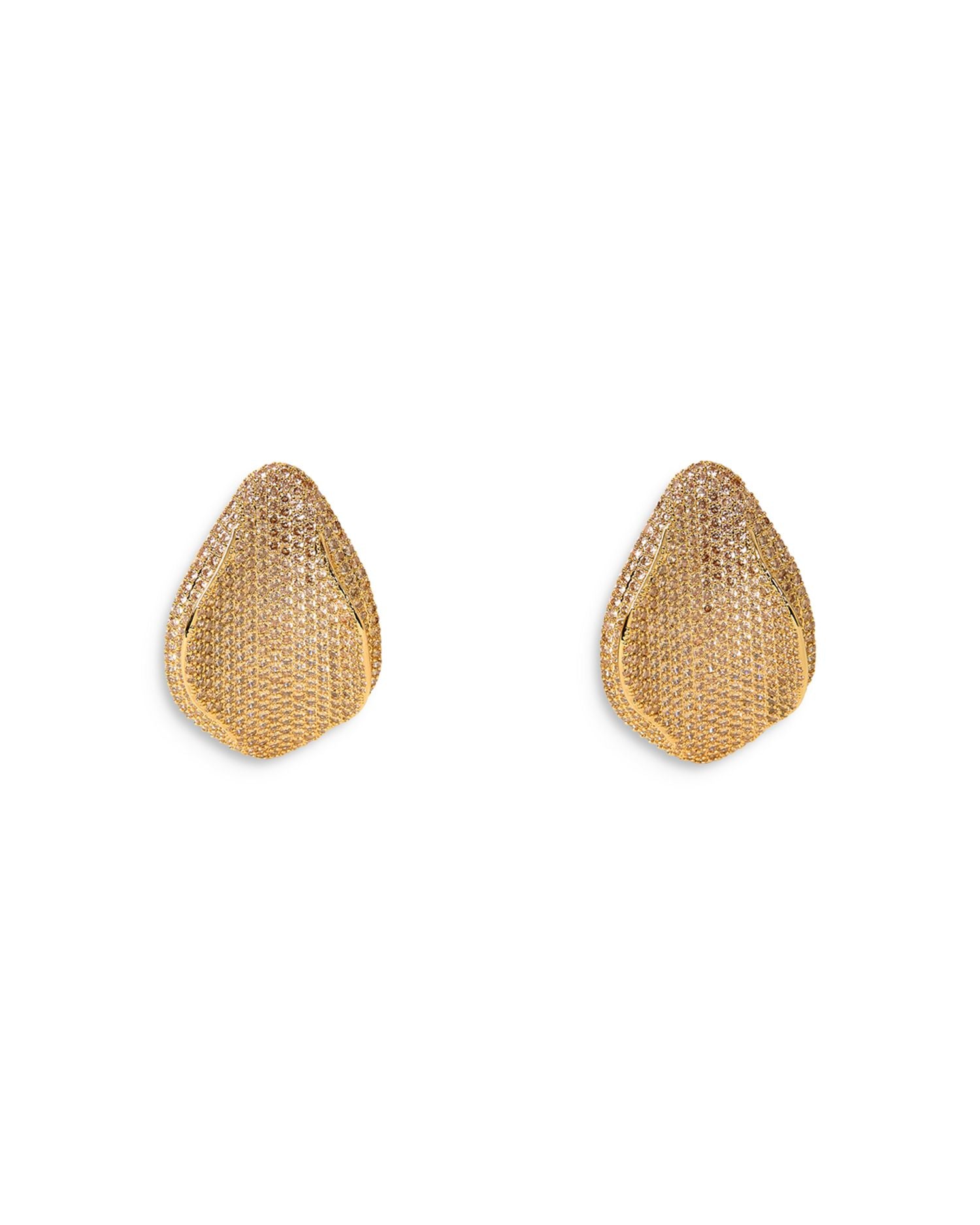 Erin Pavé Drop Earrings in Gold Tone