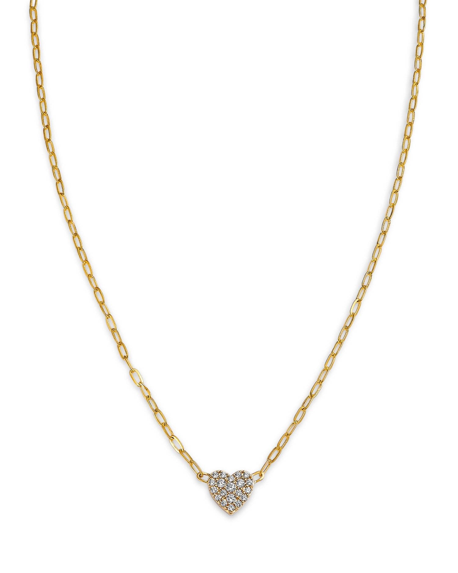 Diamond Heart Pendant Necklace in 14K Yellow Gold, 0.25 ct. t.w.