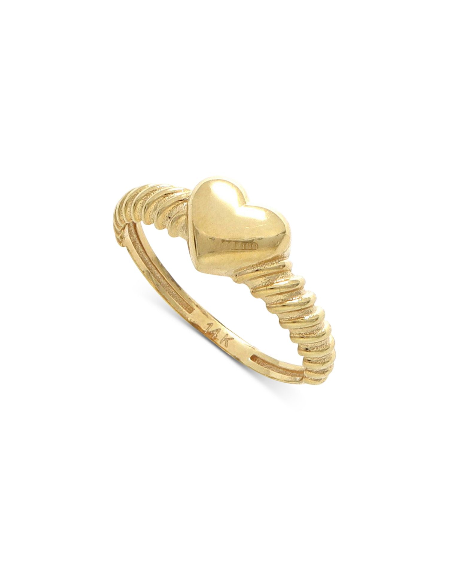 14K Yellow Gold Heart Ring