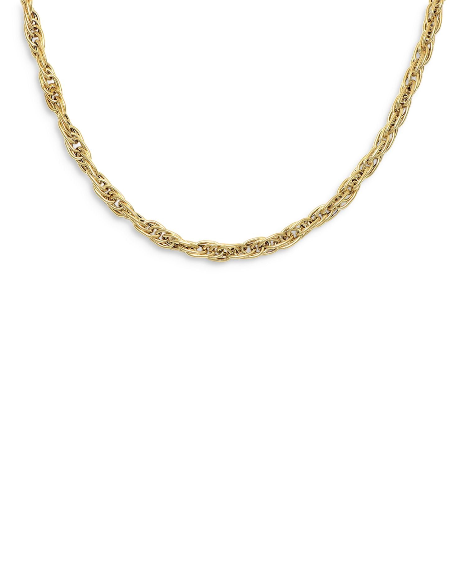 Triple Torchon Link Chain Necklace in 14K Yellow Gold, 18'